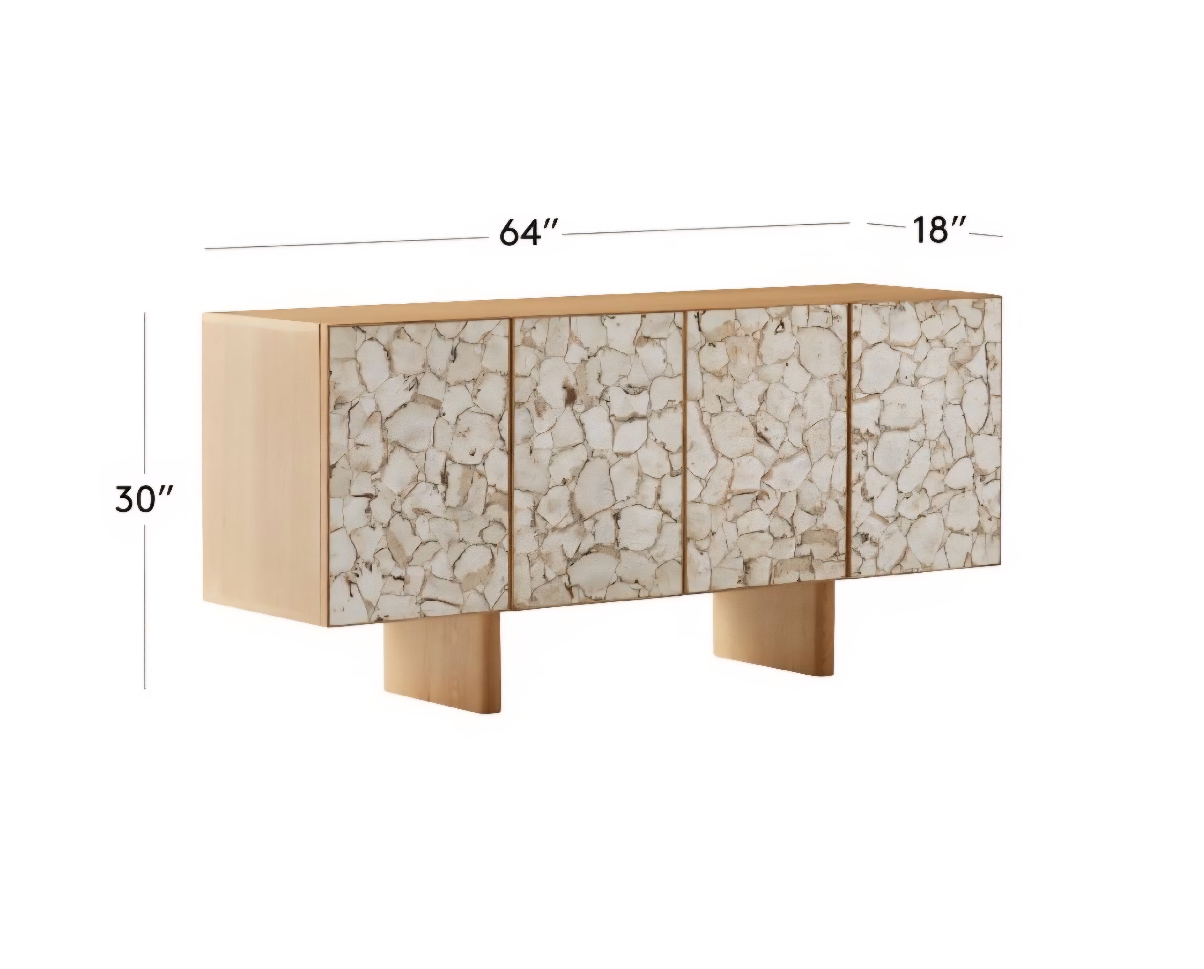 THE ONE × Lina — Stone and White Oak Credenza