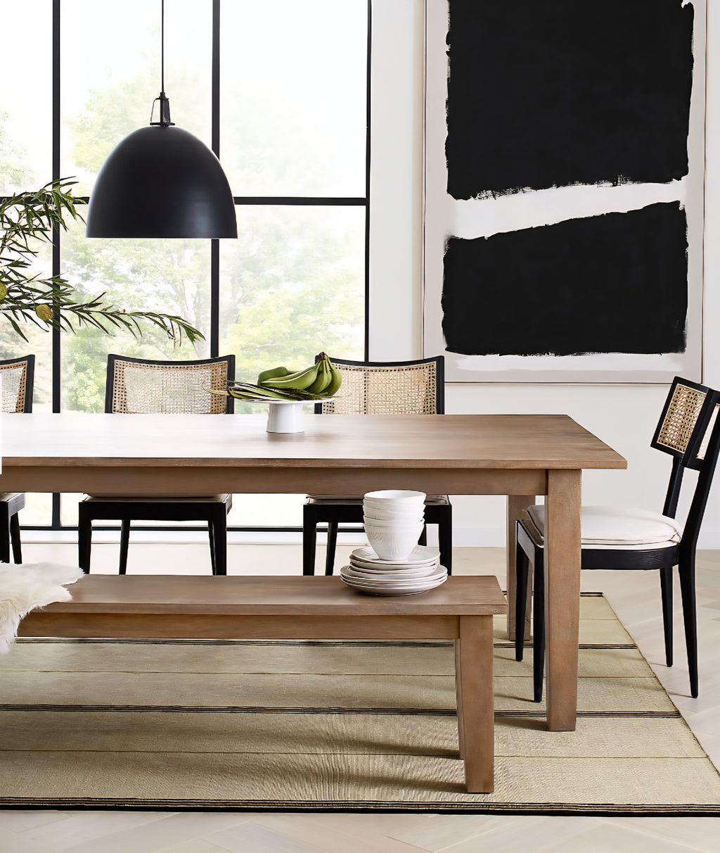 THE ONE × Libby — Light Brown Wood + Natural Cane Dining Chair