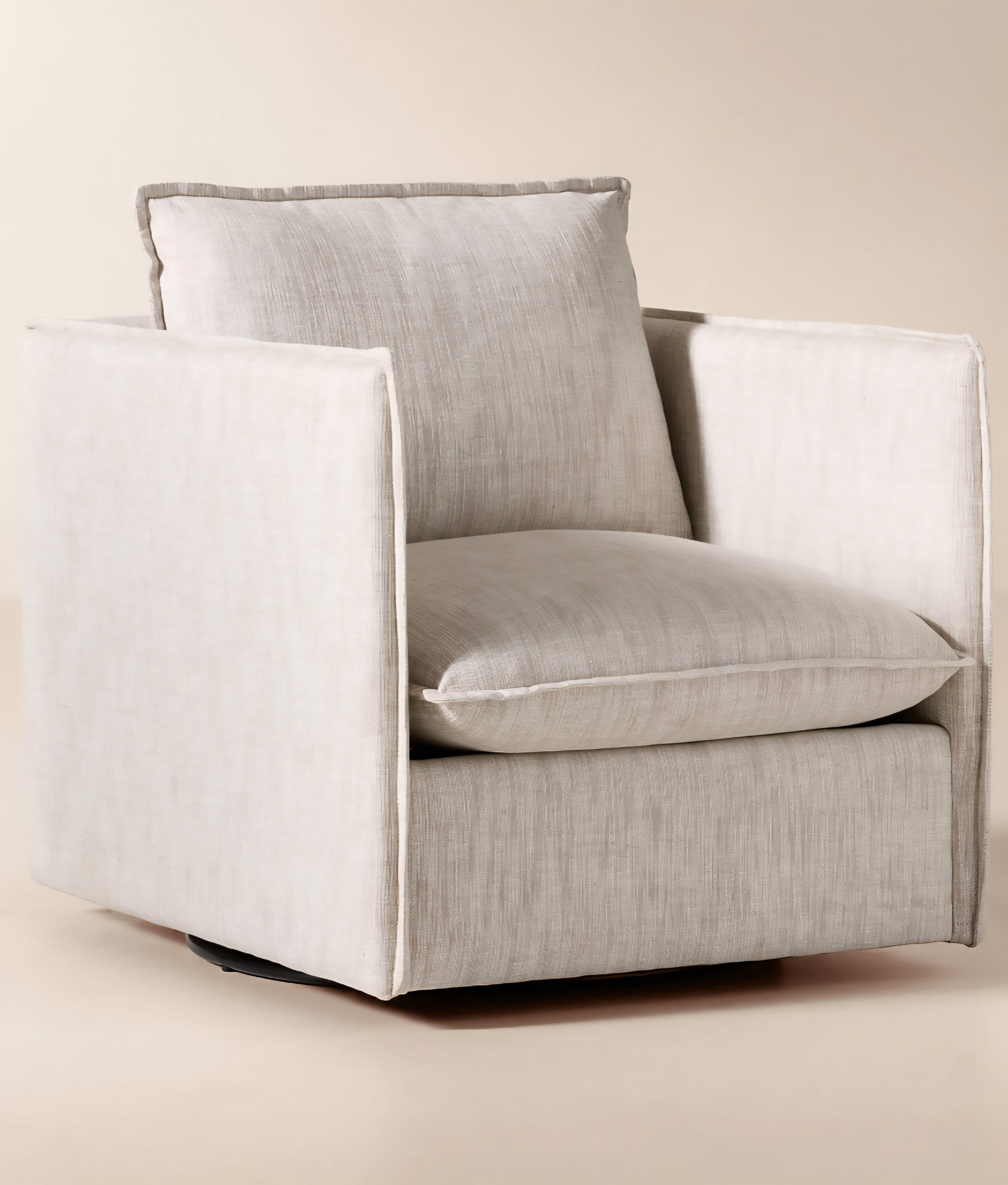 THE ONE × Corroy — Natural Linen Swivel Chair