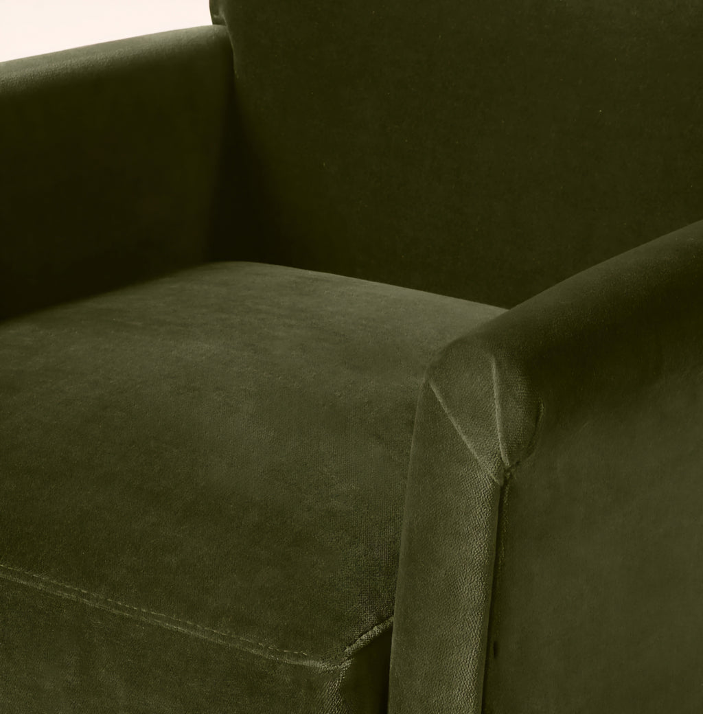 THE ONE × Olson — Cognac Brown Velvet Accent Chair