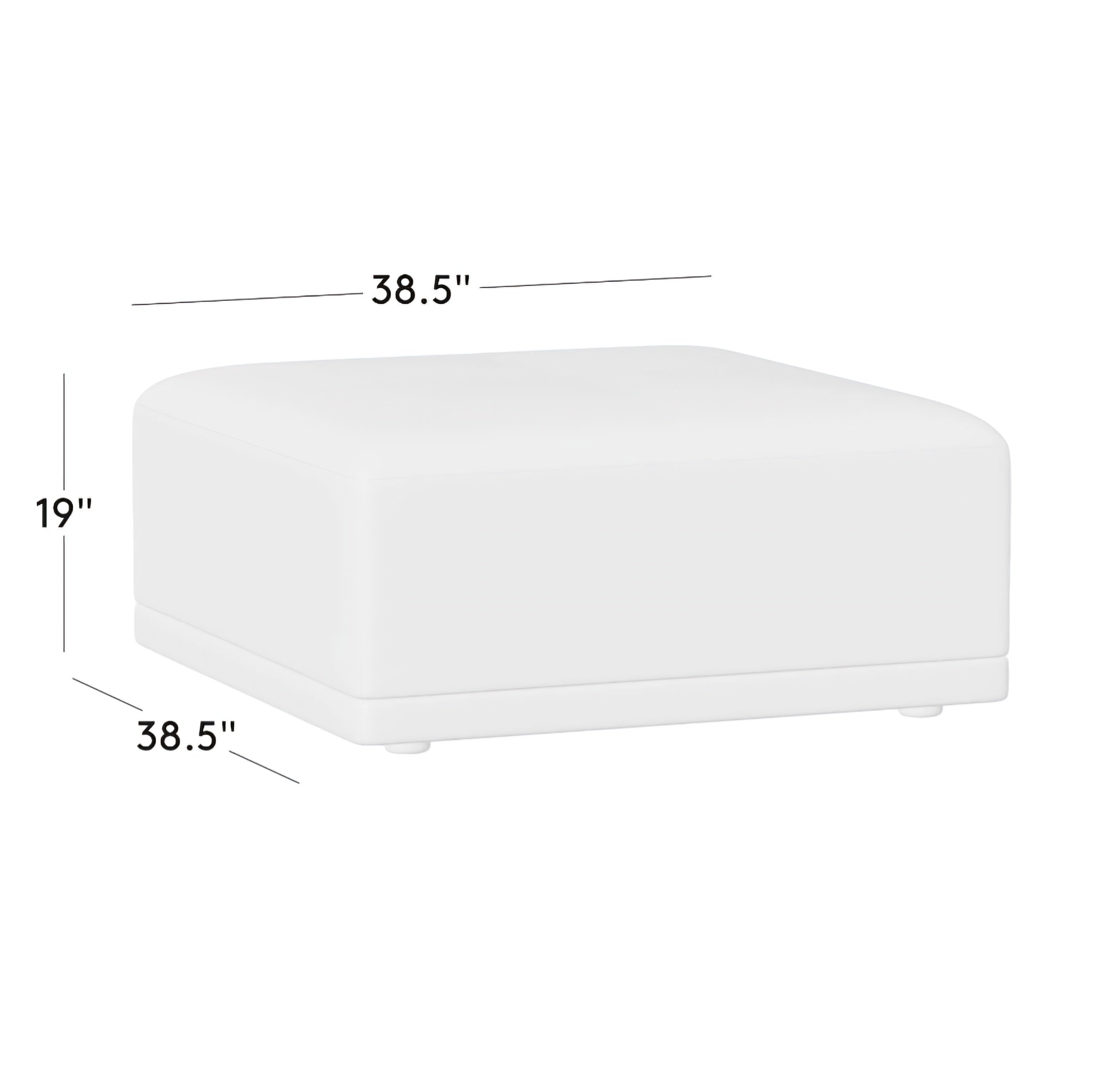 THE ONE × Faible — White Performance Linen Standard Depth Ottoman