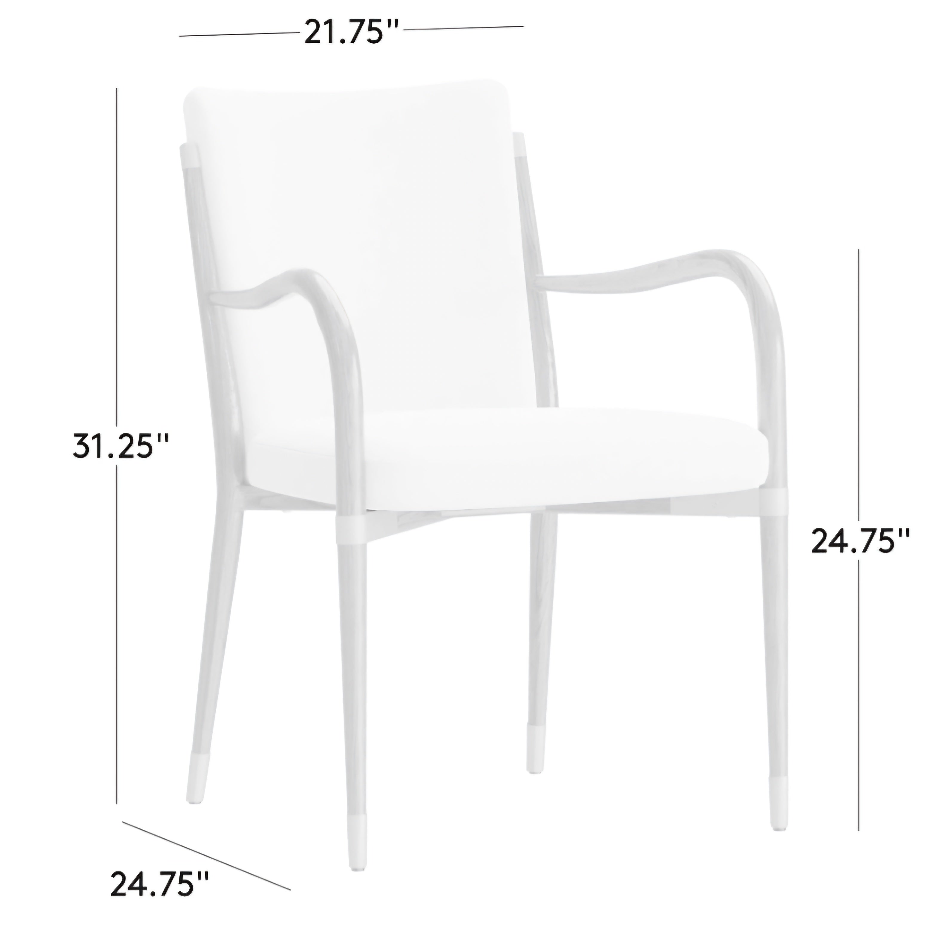 THE ONE × Norrie — Snow White Performance Fabric Dining Armchair