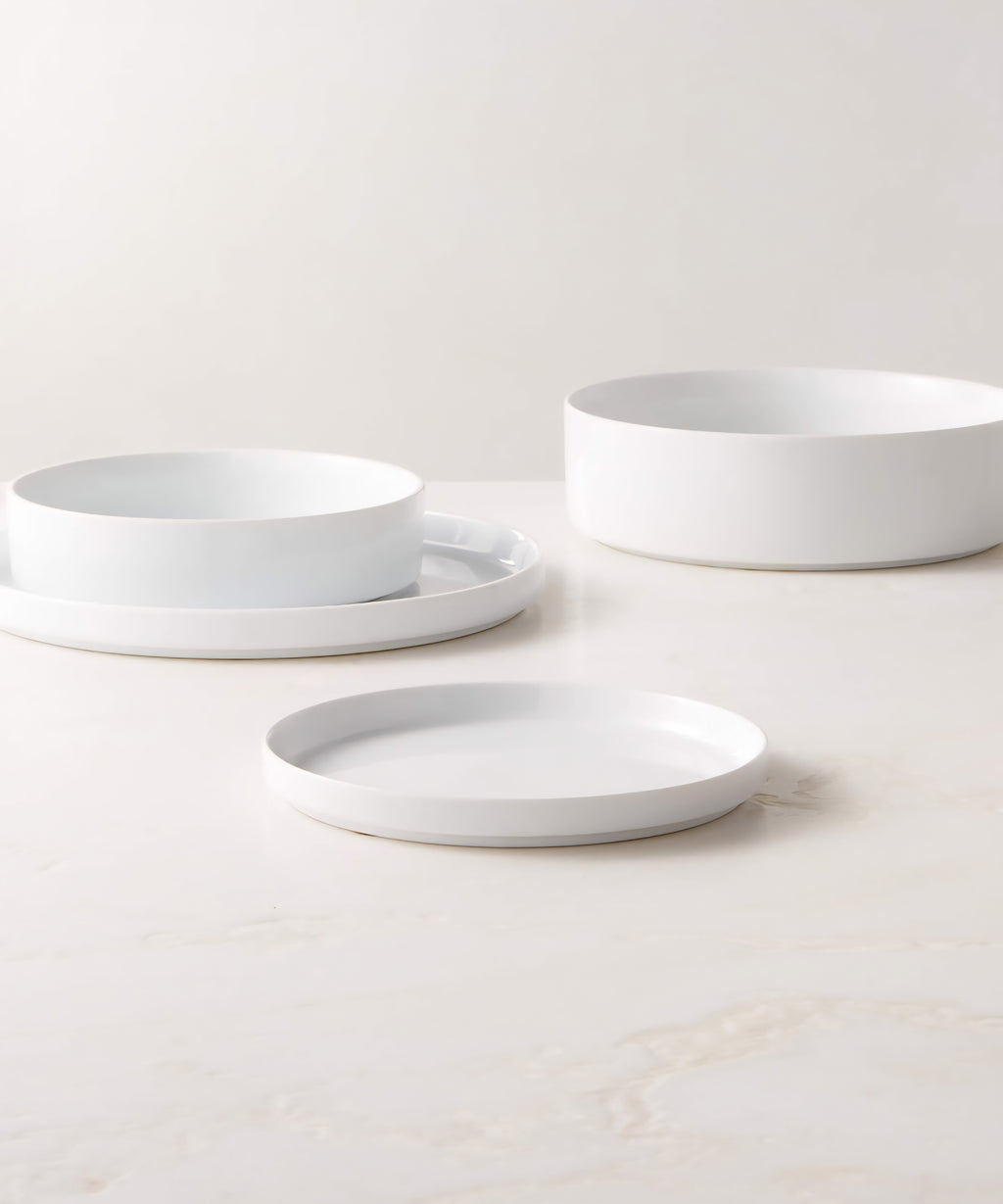 THE ONE × Frank — 3-Piece White Dinnerware Set with Pasta Bowl