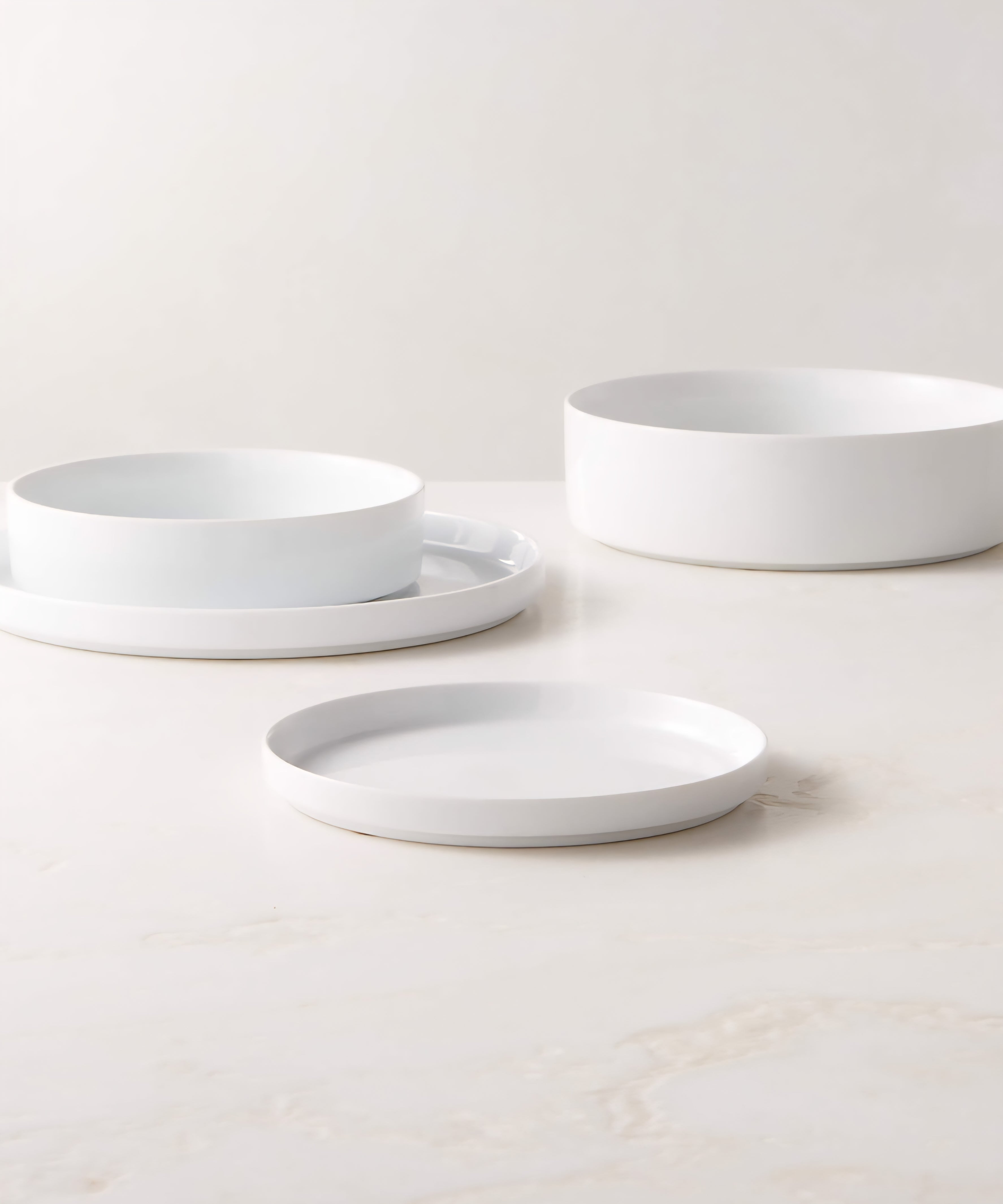 THE ONE × Frank — 3-Piece White Dinnerware Set with Pasta Bowl