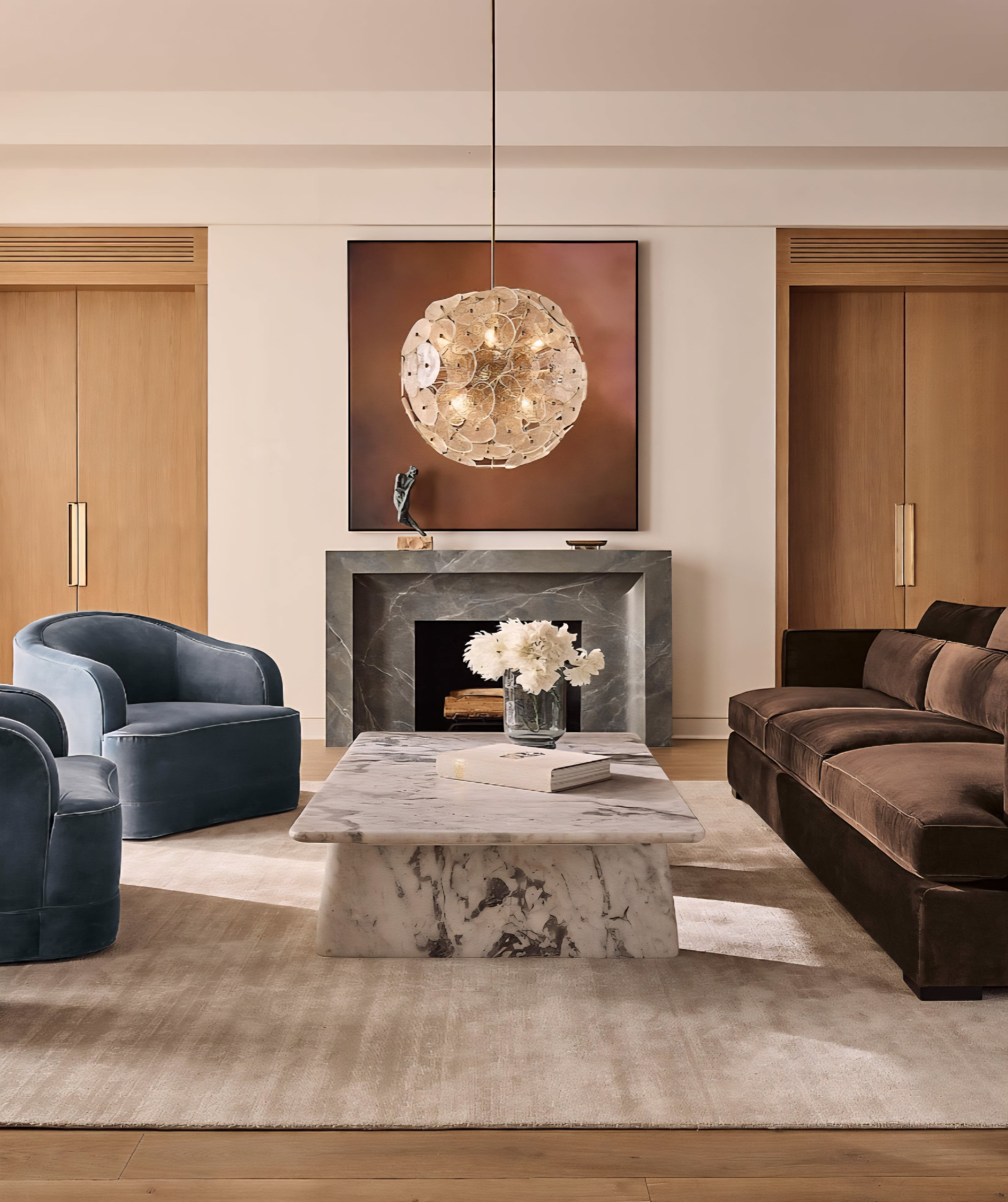THE ONE × Almera — White Marble Coffee Table (66")