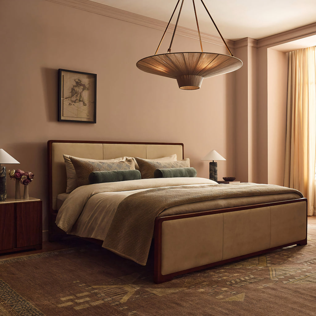 THE ONE × Rio — Walnut and Leather Bed