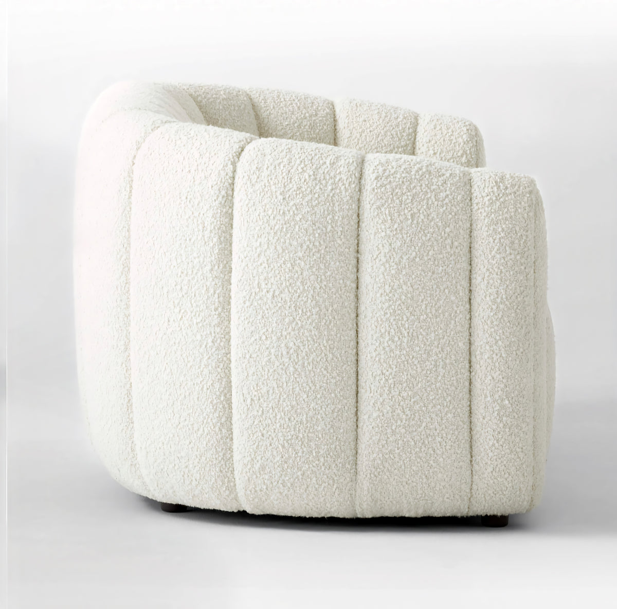 THE ONE × Fitz — Channeled White Boucle Loveseat