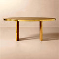 THE ONE × Albertine — Oval Oak and Unlacquered Brass Dining Table