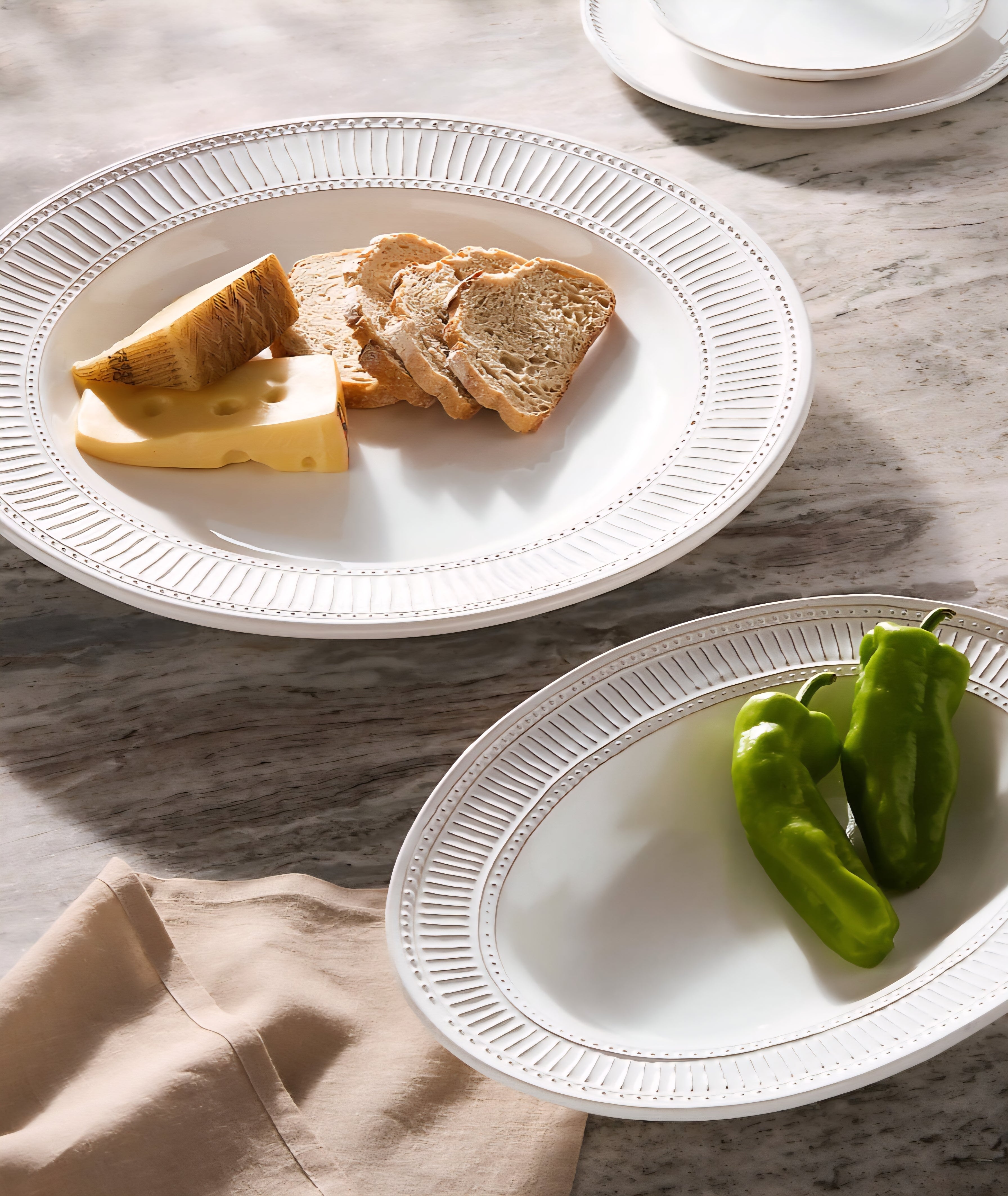 THE ONE × Iliana — White Stoneware Round Serving Platter