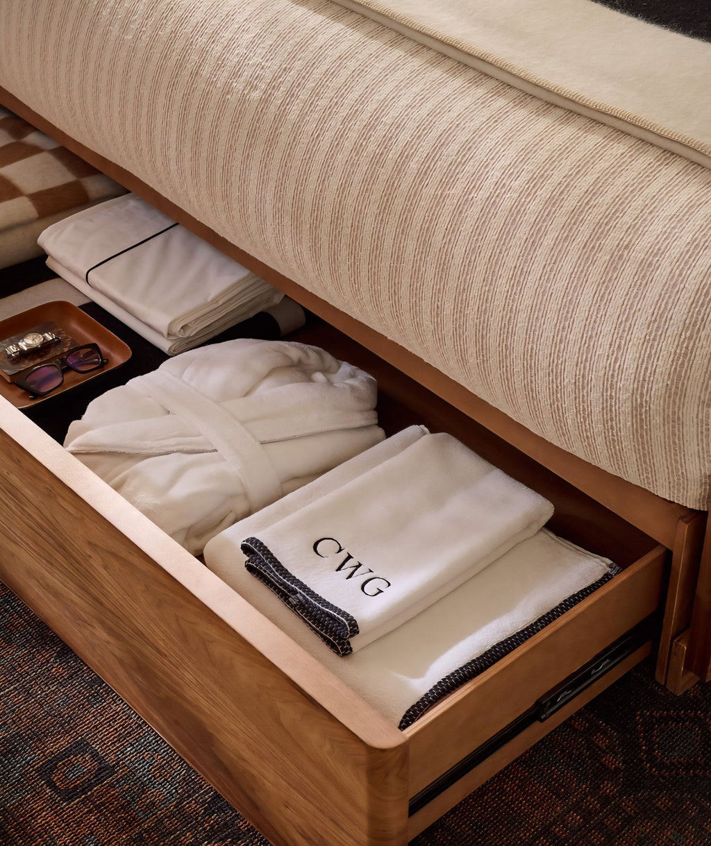 THE ONE × Montero — Walnut Wood King Storage Bed