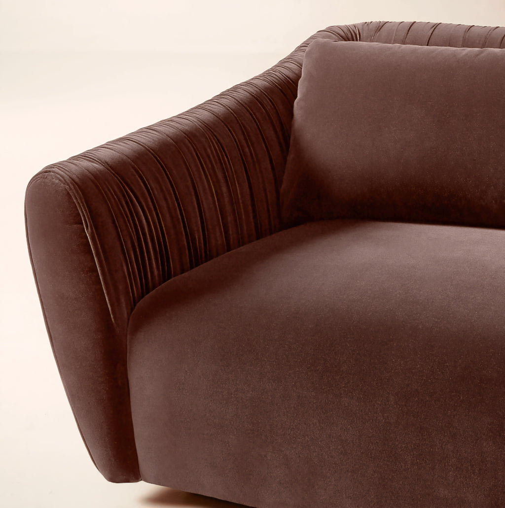 THE ONE × Ruched Velvet Sofa