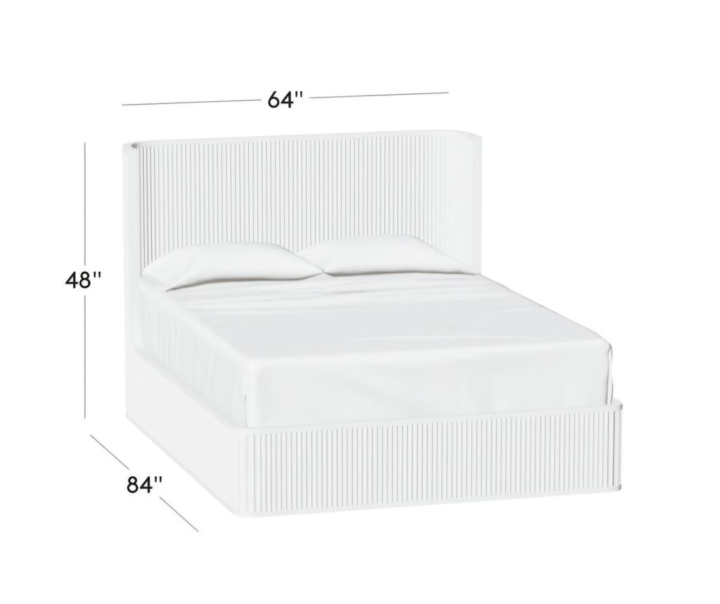 THE ONE × Davison — Fluted Dark Brown Wood Queen Bed