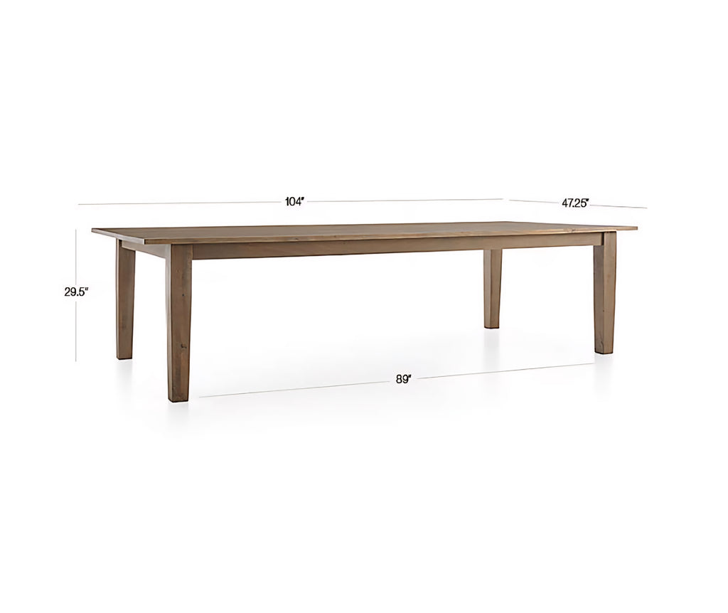 THE ONE × Basque — Weathered Light Brown Solid Wood Dining Table