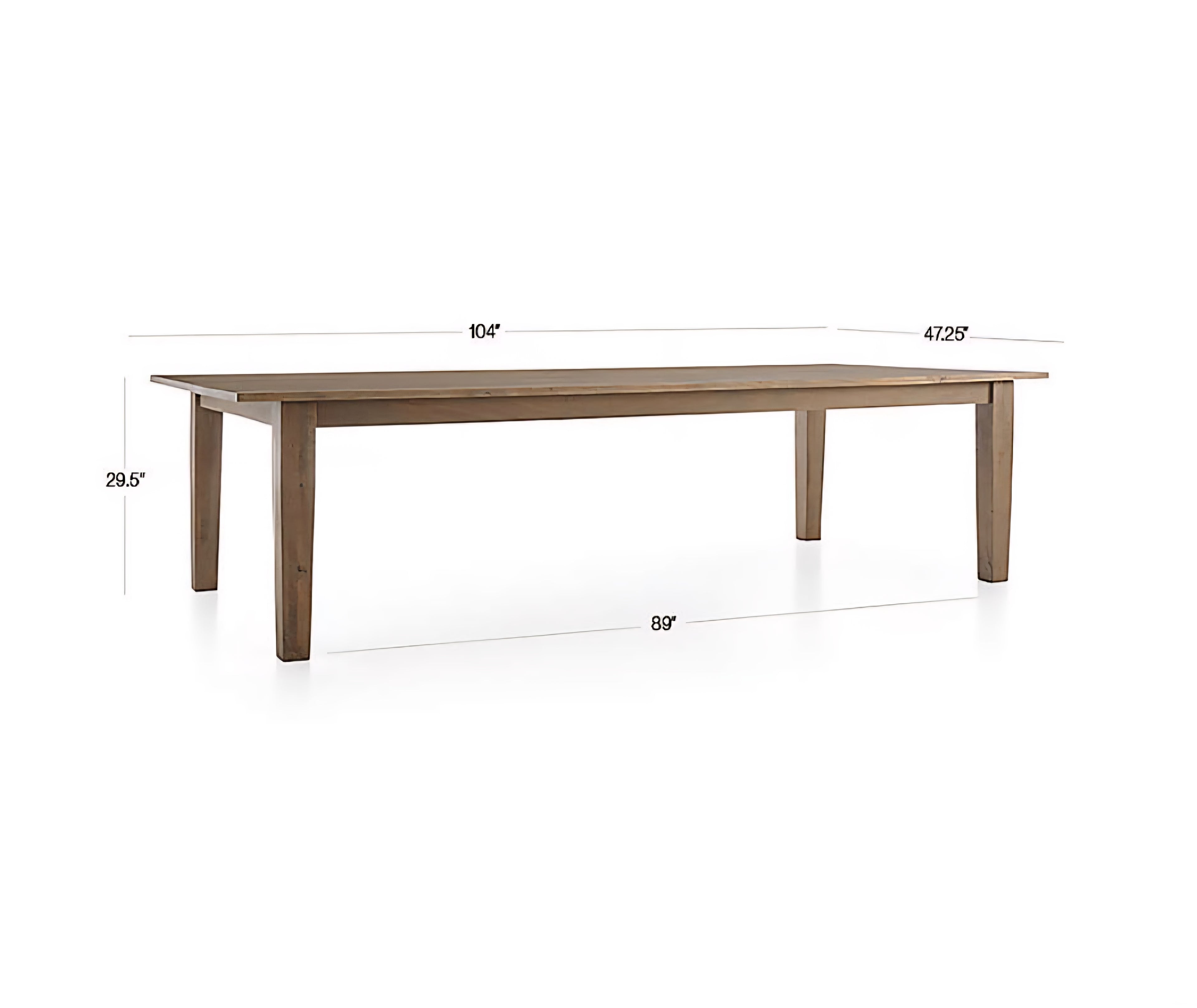 THE ONE × Basque — Weathered Light Brown Solid Wood Dining Table
