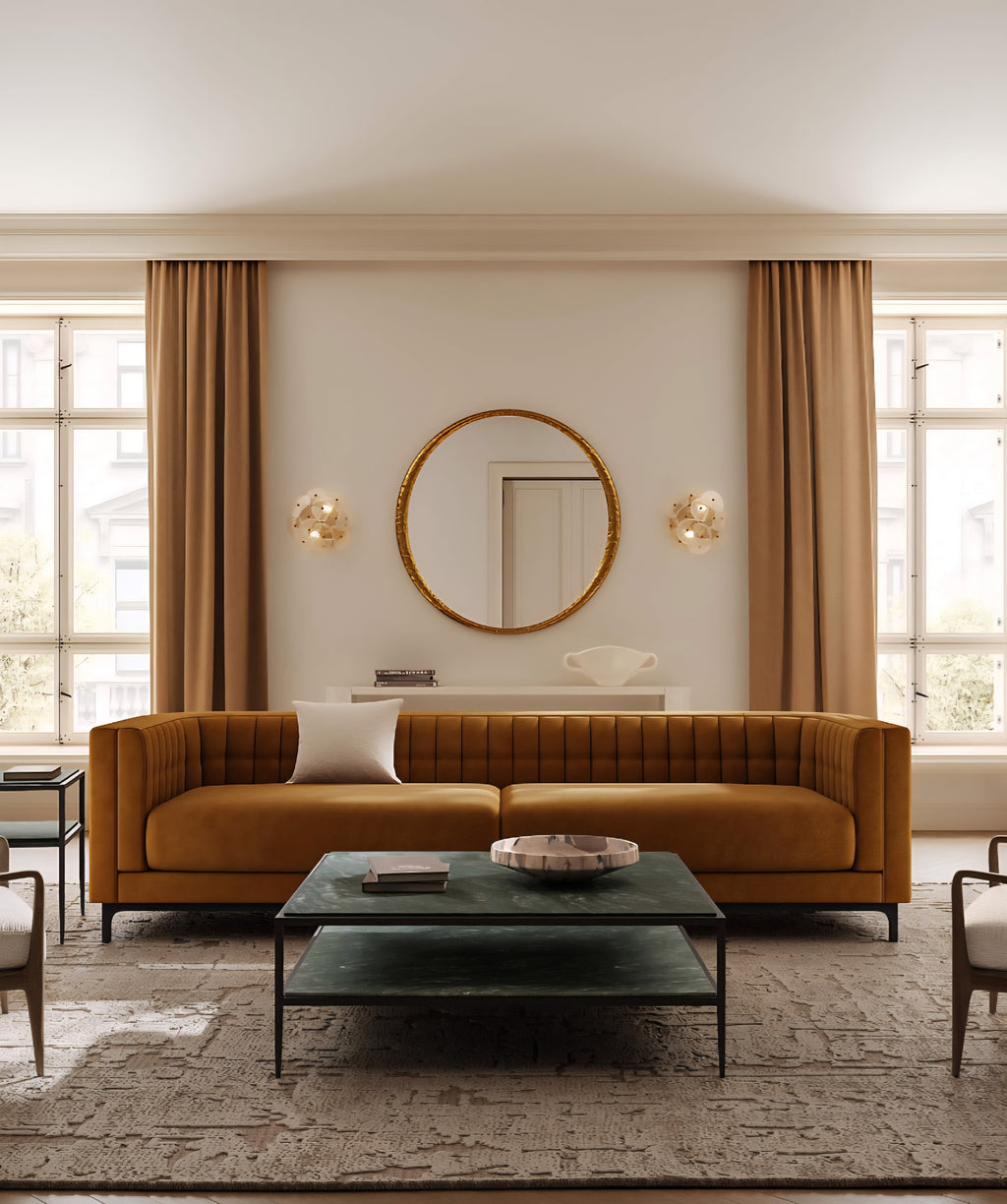 THE ONE × Ambroise — Light Taupe Velvet Sofa