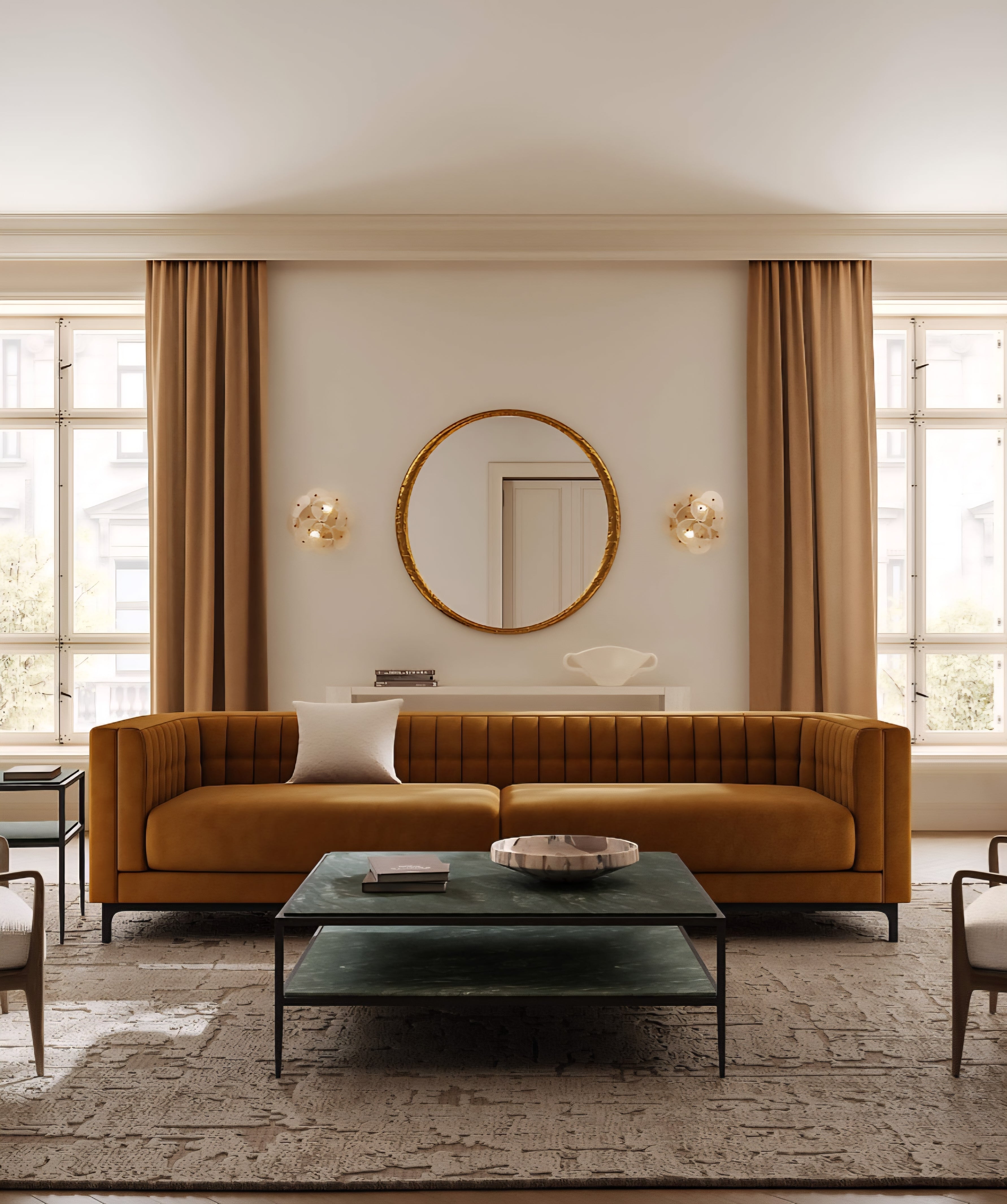 THE ONE × Ambroise — Light Taupe Velvet Sofa
