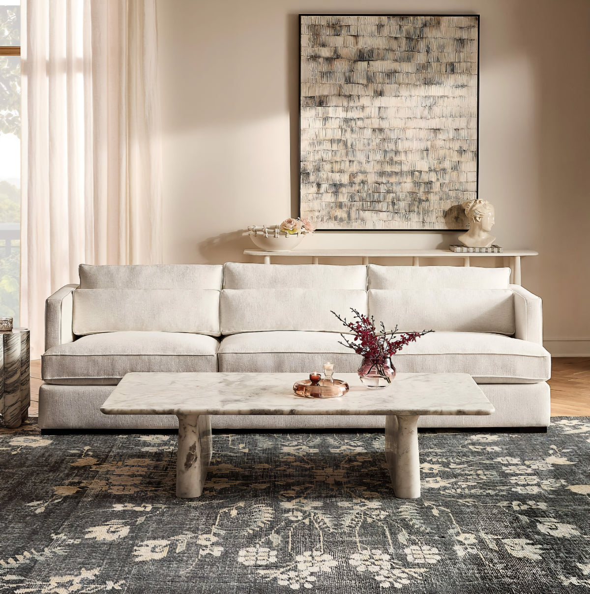 THE ONE × Eastman — White Performance Fabric Sofa