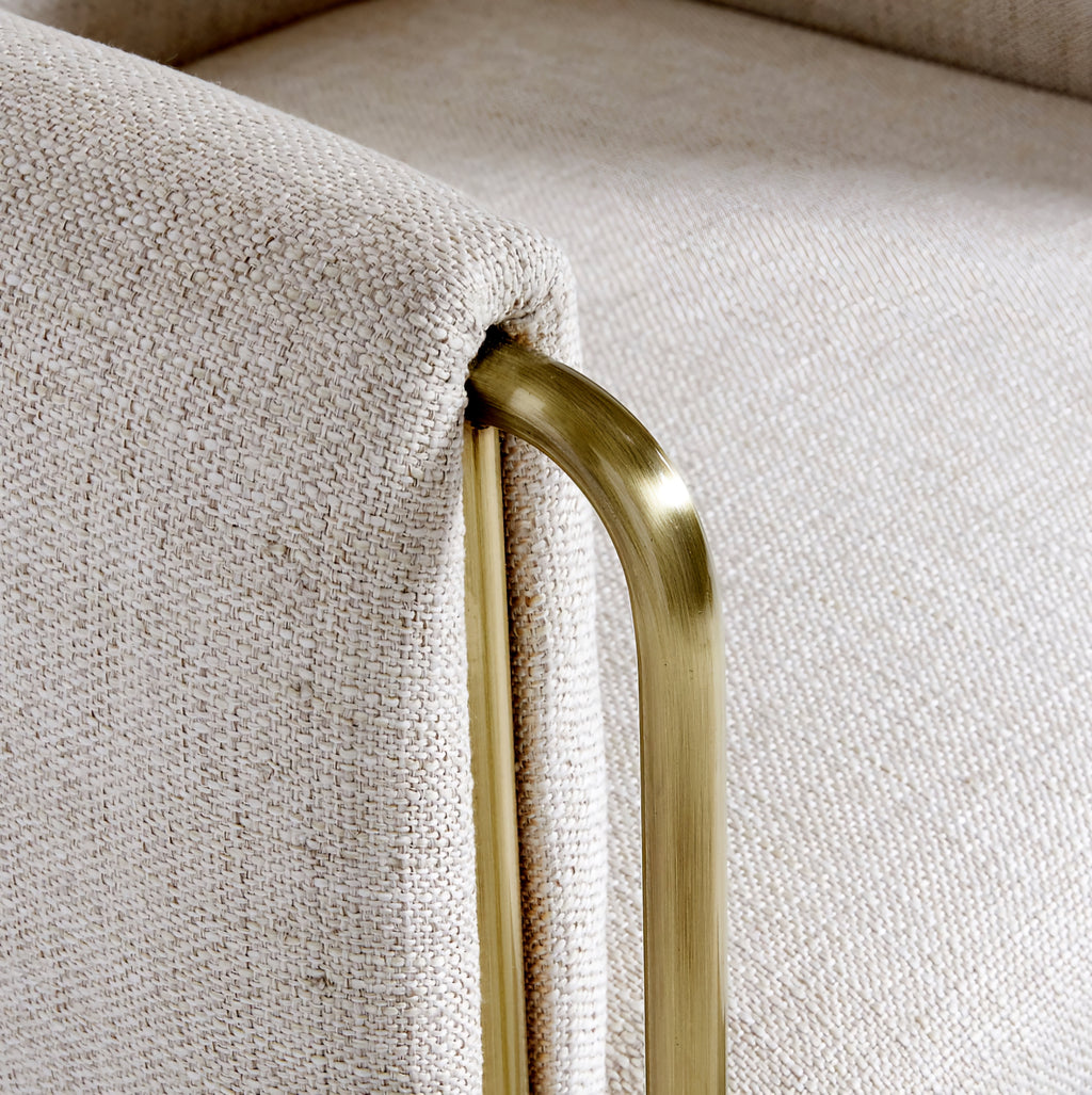 THE ONE × Caterina — Natural Upholstered Office Chair with Brass Base