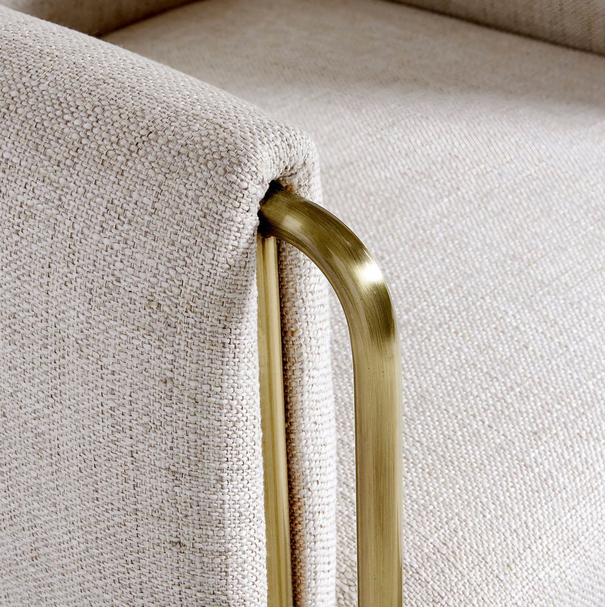 THE ONE × Caterina — Natural Upholstered Office Chair with Brass Base