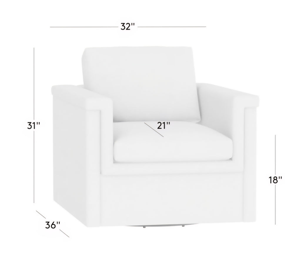 THE ONE × Ceva — Light Blue Performance Velvet Swivel Chair