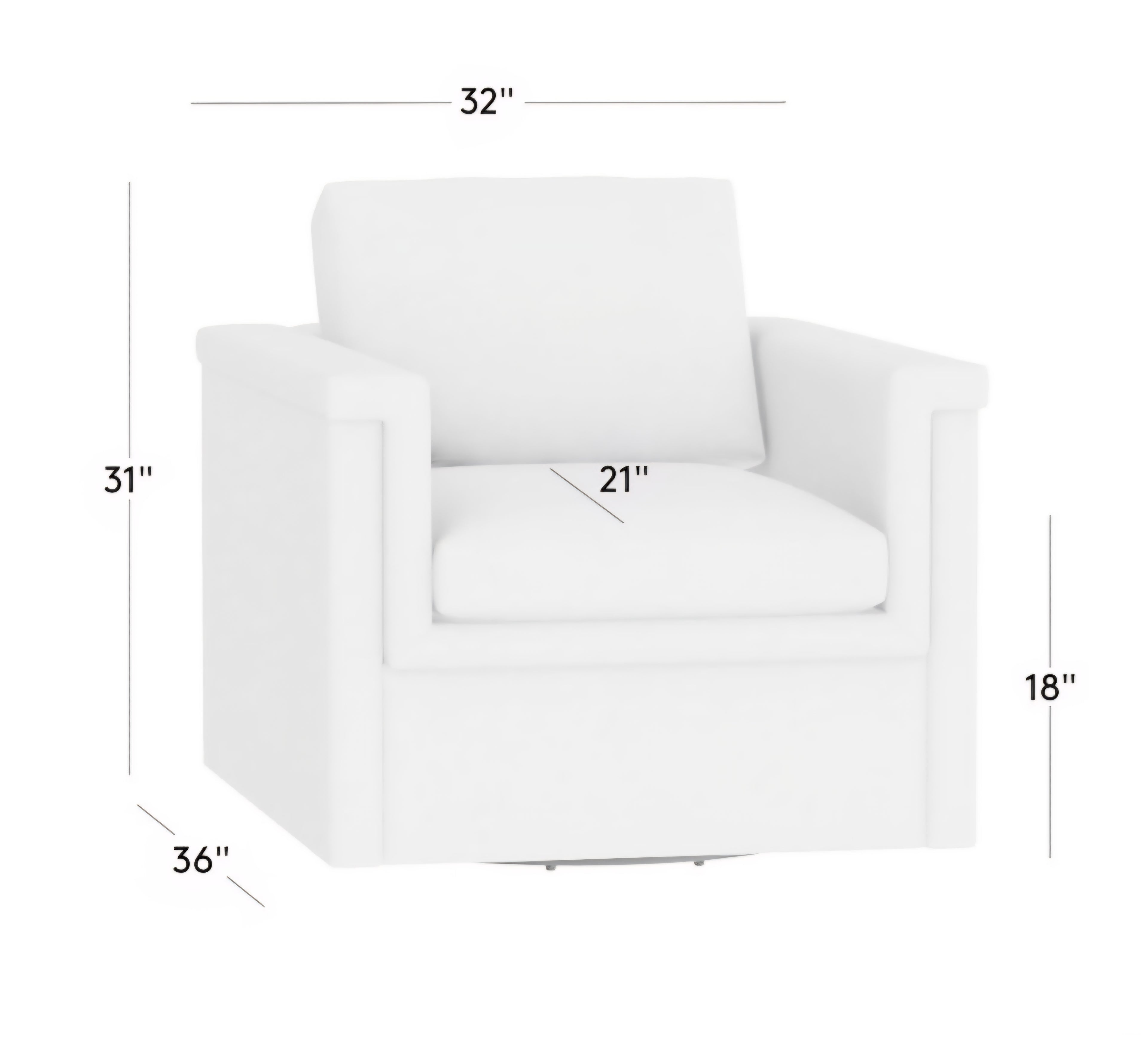 THE ONE × Ceva — Light Blue Performance Velvet Swivel Chair
