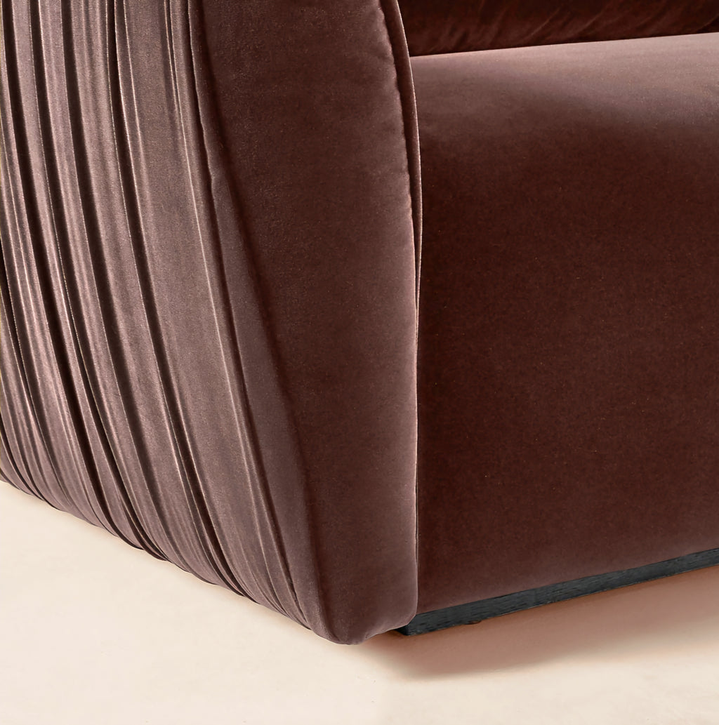 THE ONE × Ruched Velvet Sofa