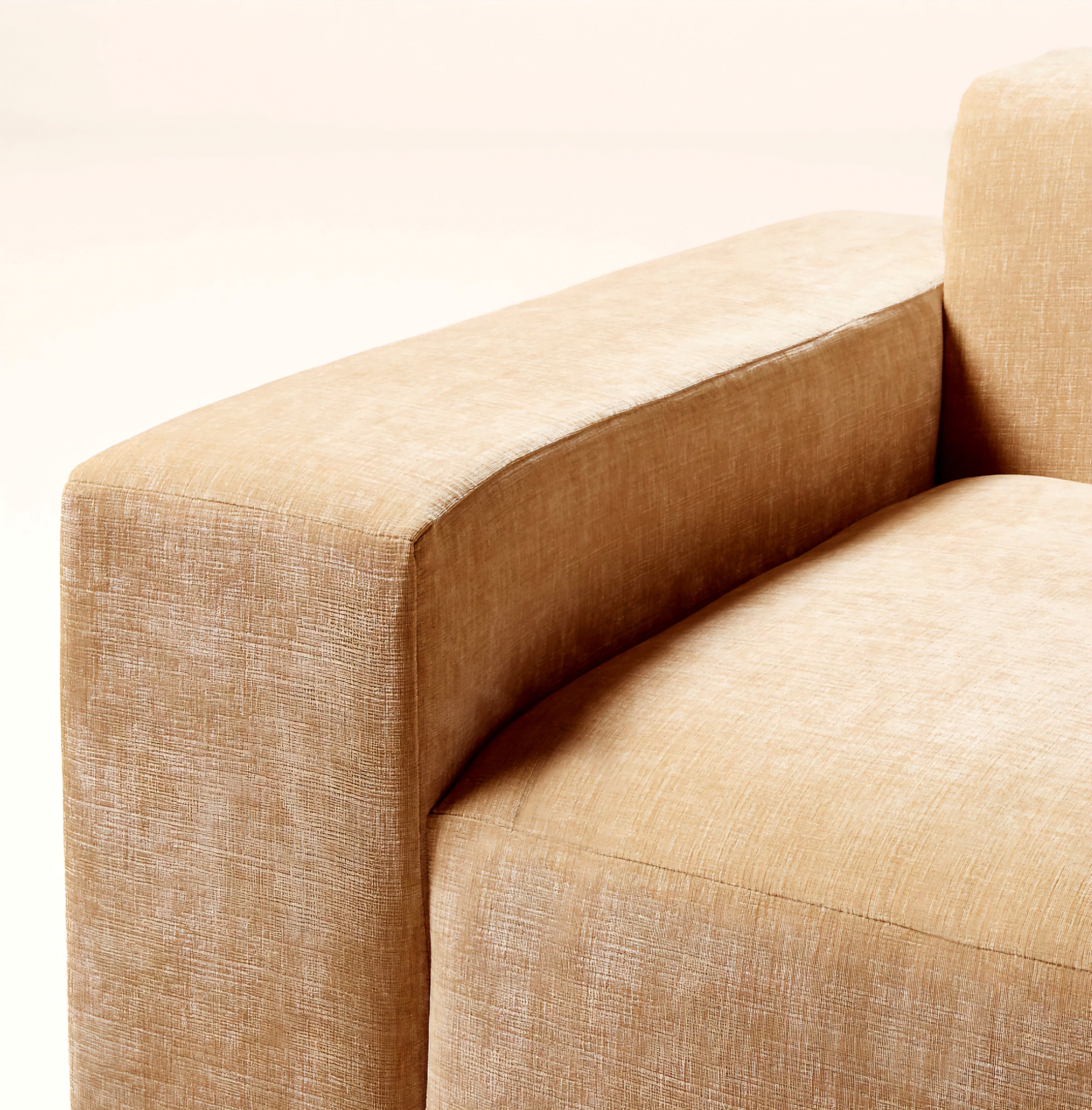 THE ONE × Faible — 6-Piece Modular Left-Arm Wheat Performance Velvet Standard Depth Sectional Sofa