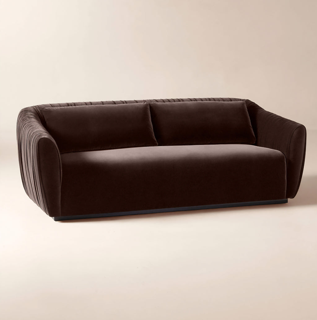 THE ONE × Ruched Velvet Sofa