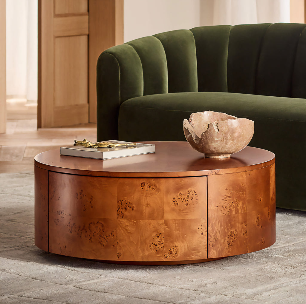 THE ONE × Purl — 36" Burl Wood Rotating Coffee Table