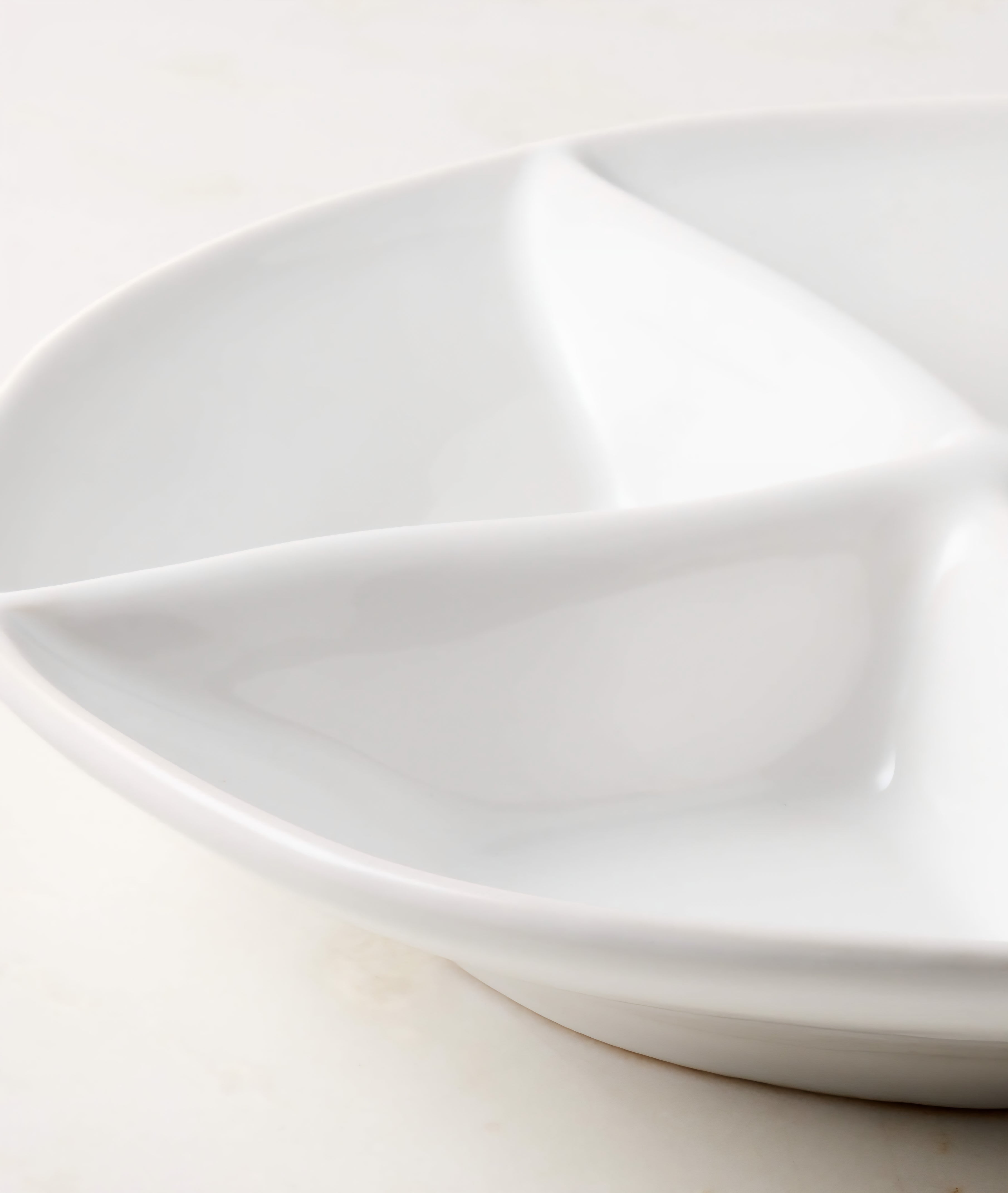 THE ONE × Porto — White Ceramic 4-Section Divided Serving Bowl