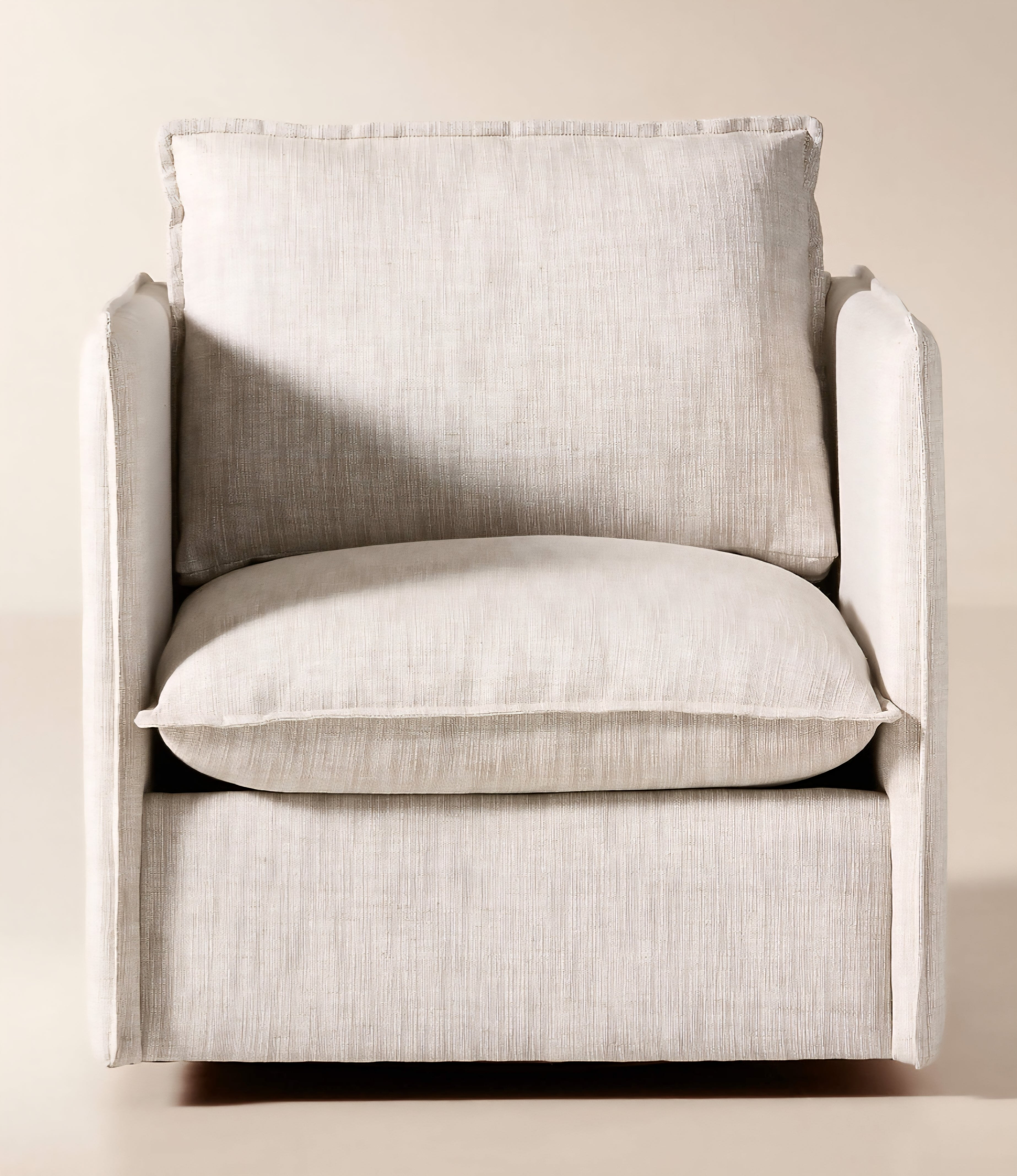 THE ONE × Corroy — Natural Linen Swivel Chair