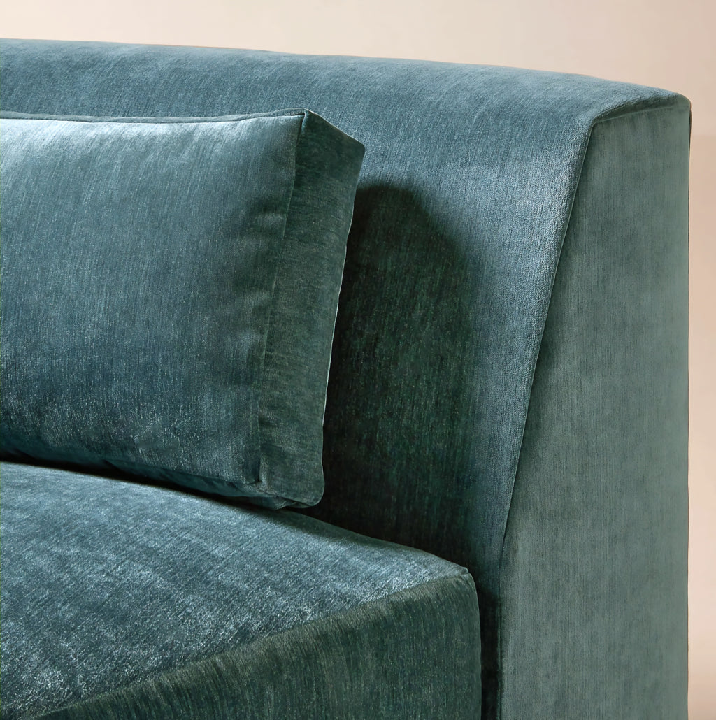 THE ONE × Sonora — Curved Blue Performance Velvet 
2-Piece Sectional.
