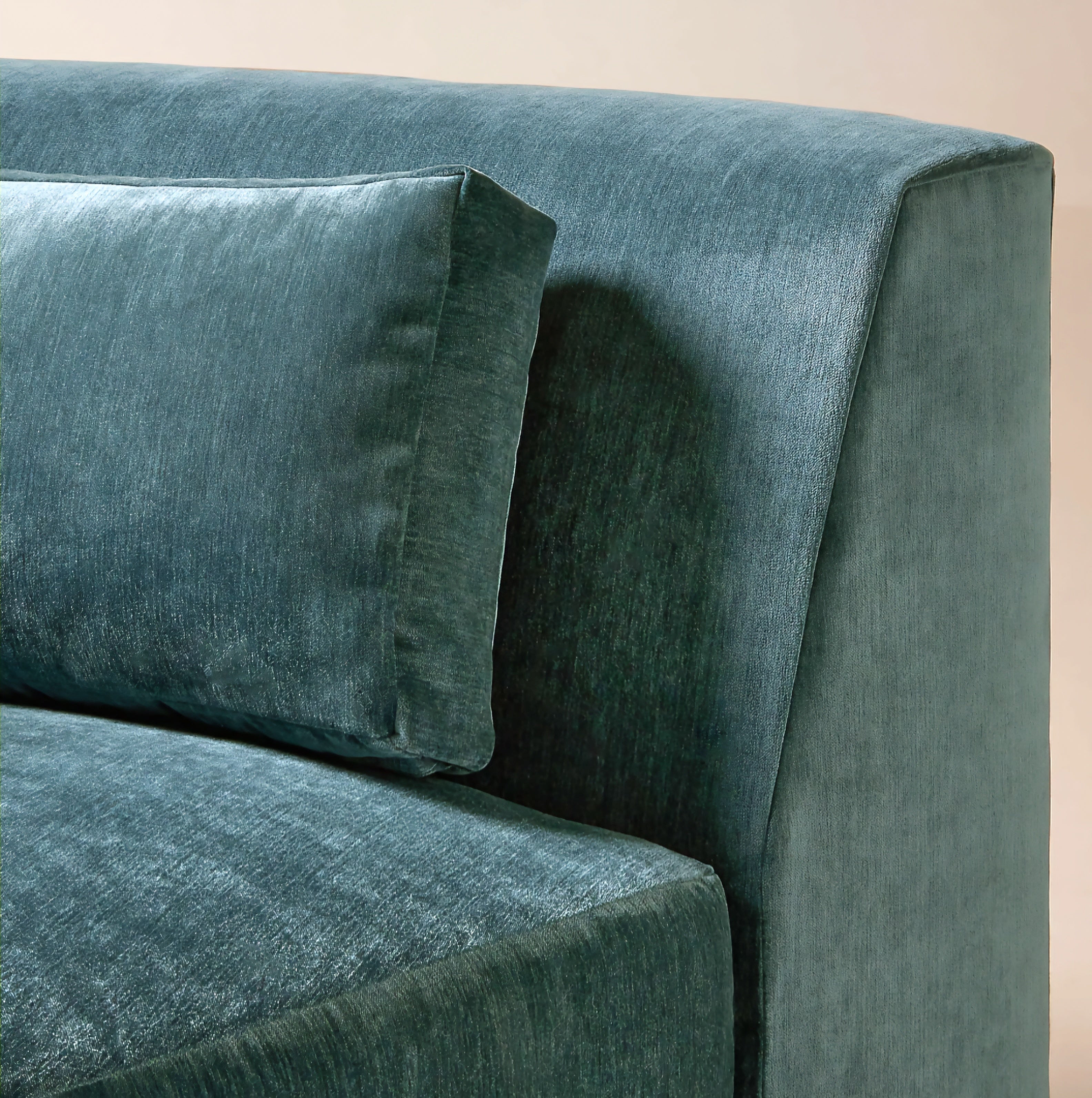 THE ONE × Sonora — Curved Blue Performance Velvet 
2-Piece Sectional.