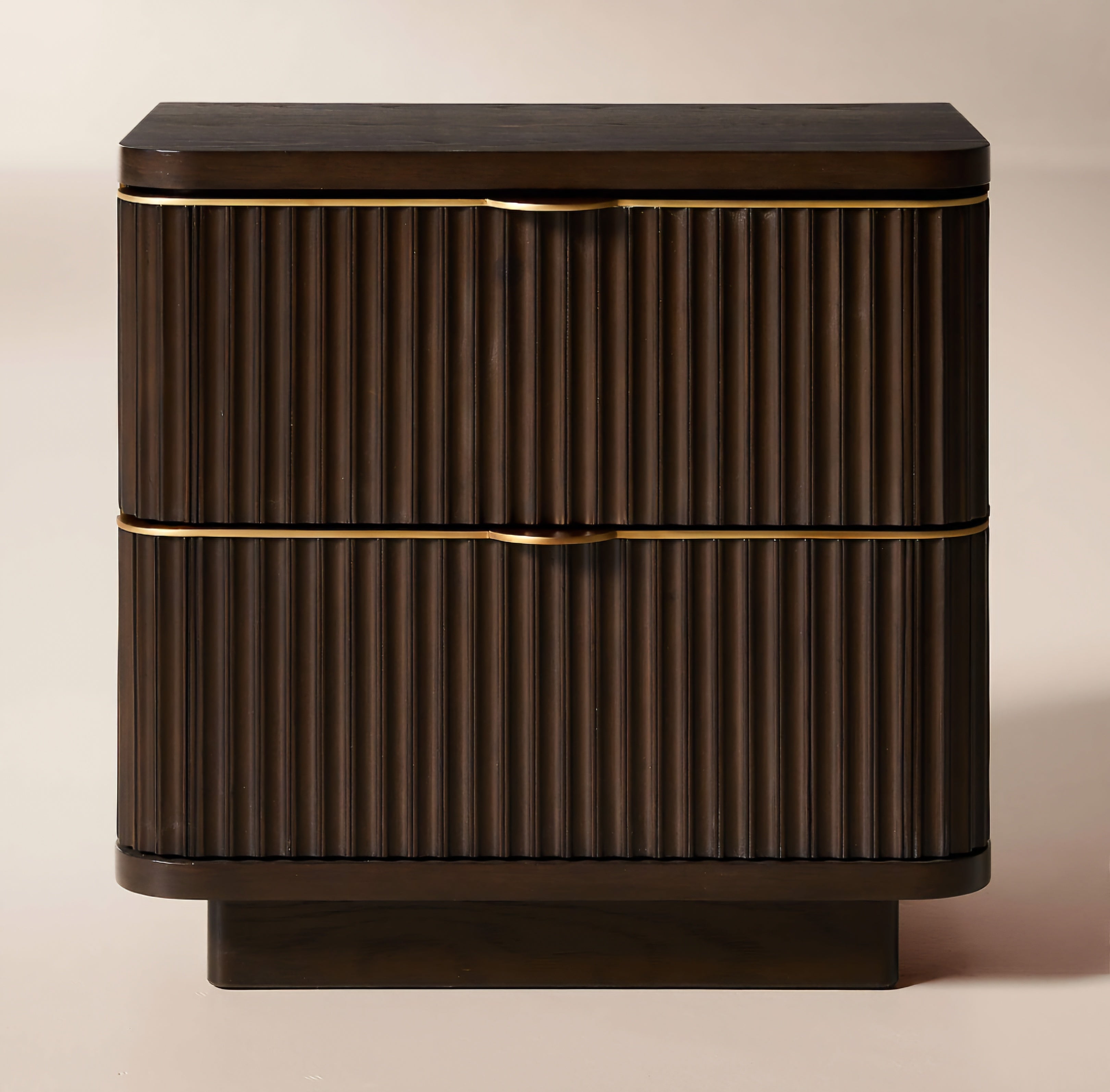 THE ONE × Davison — 2-Drawer Fluted Dark Oak Nightstand