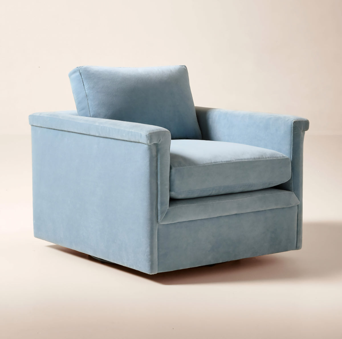 THE ONE × Ceva — Light Blue Performance Velvet Swivel Chair
