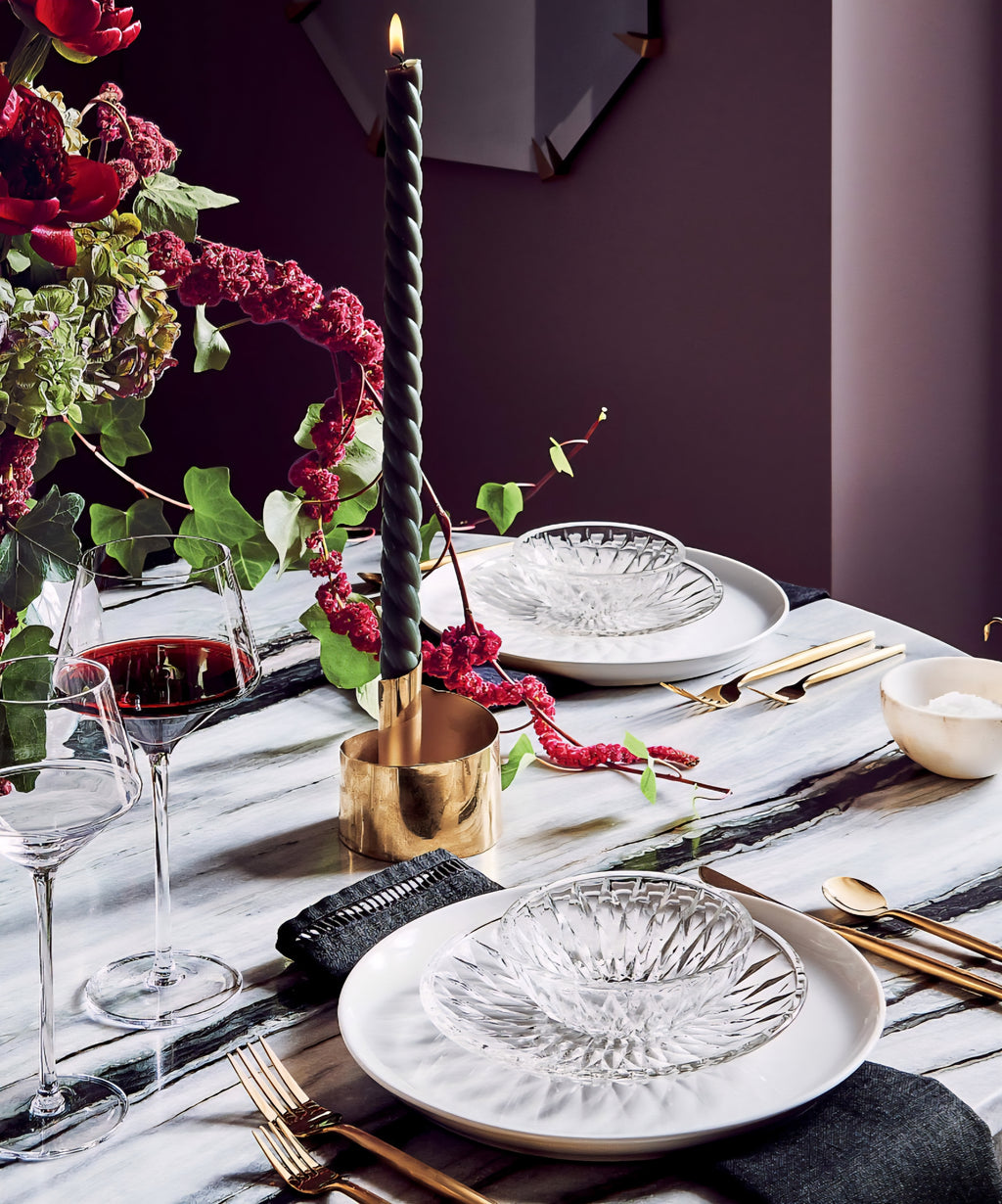 THE ONE × Contact — White Ceramic Dinner Plates with Black Rim