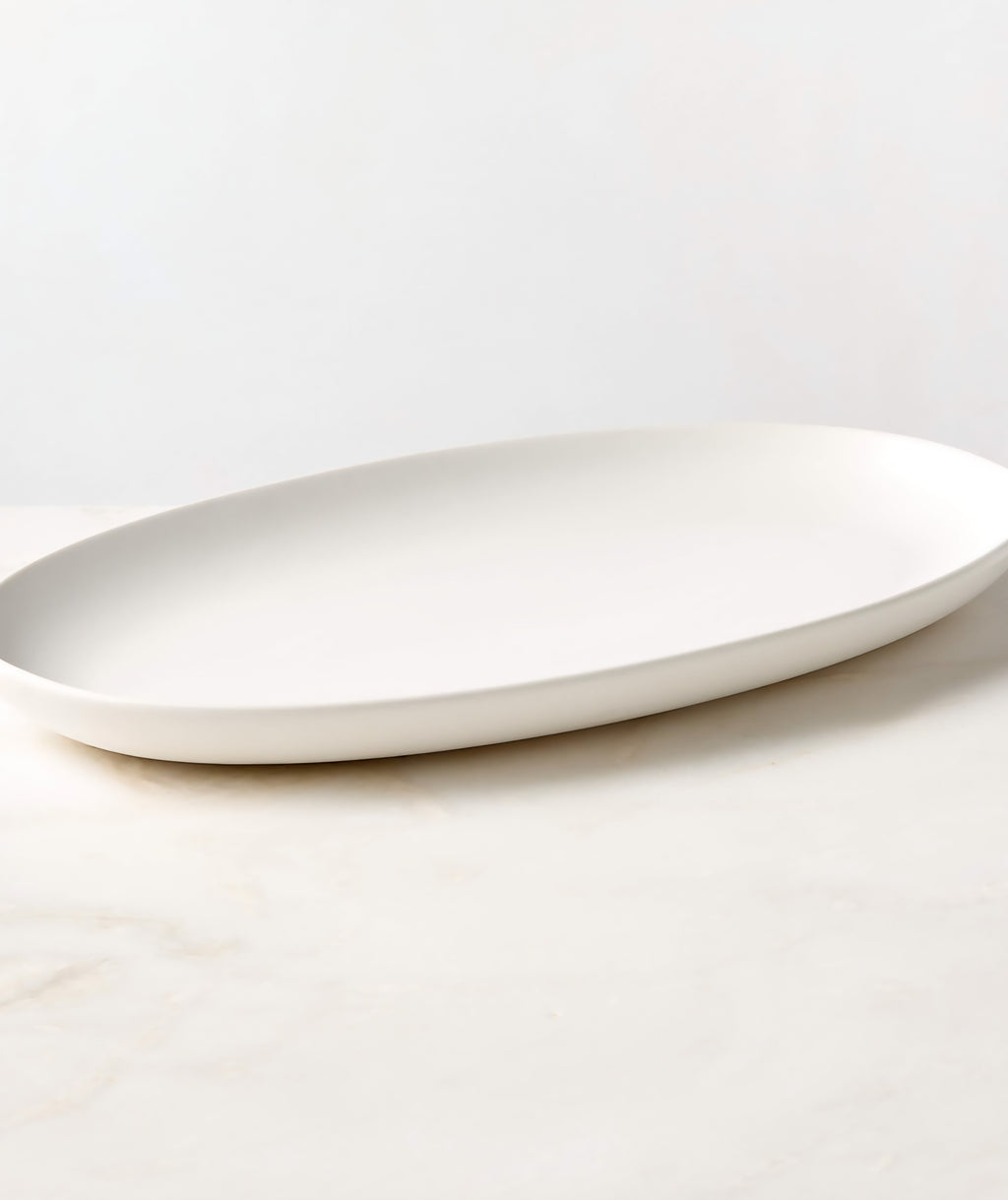 THE ONE × Mori — Oval Matte White Serving Platter