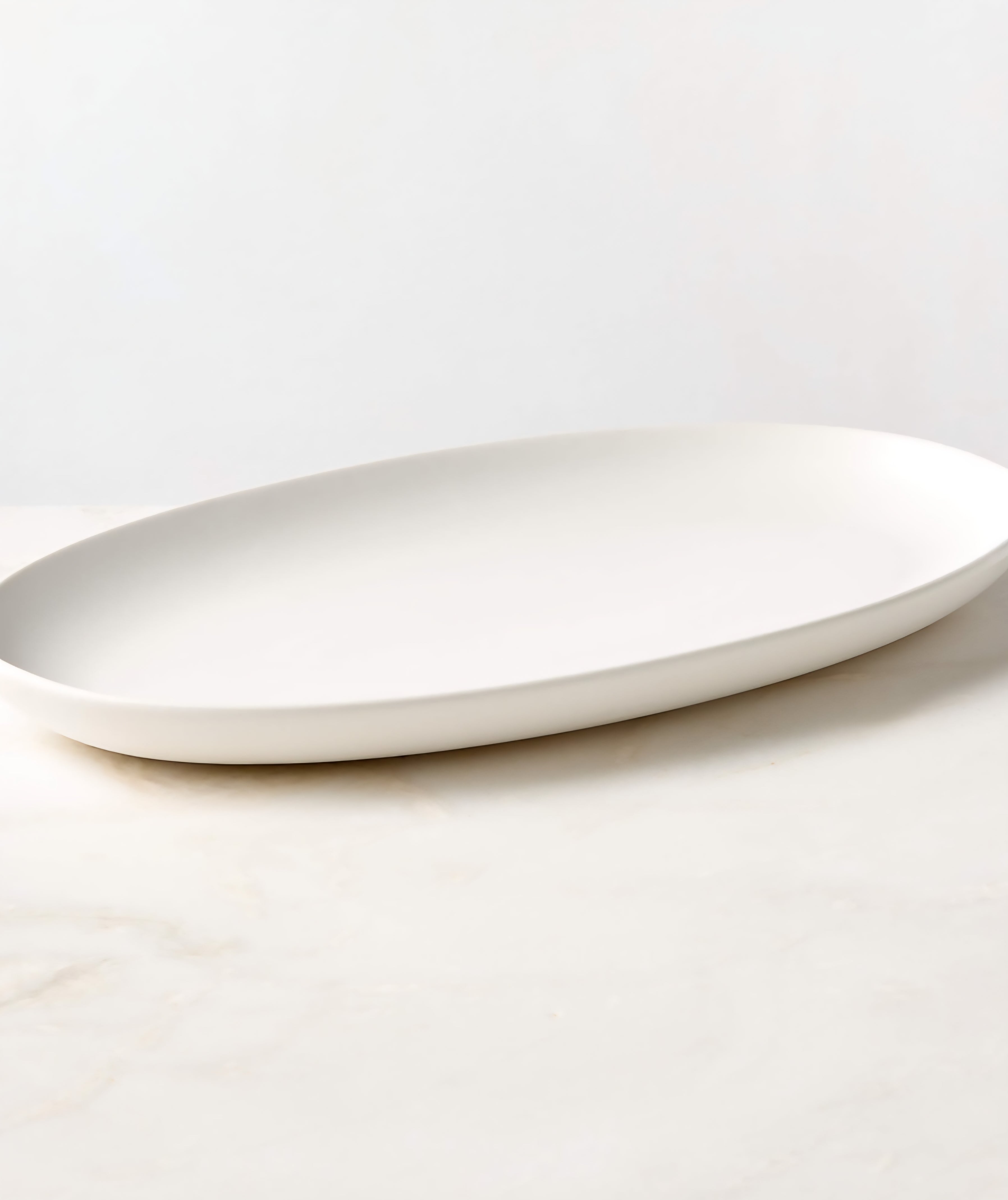 THE ONE × Mori — Oval Matte White Serving Platter