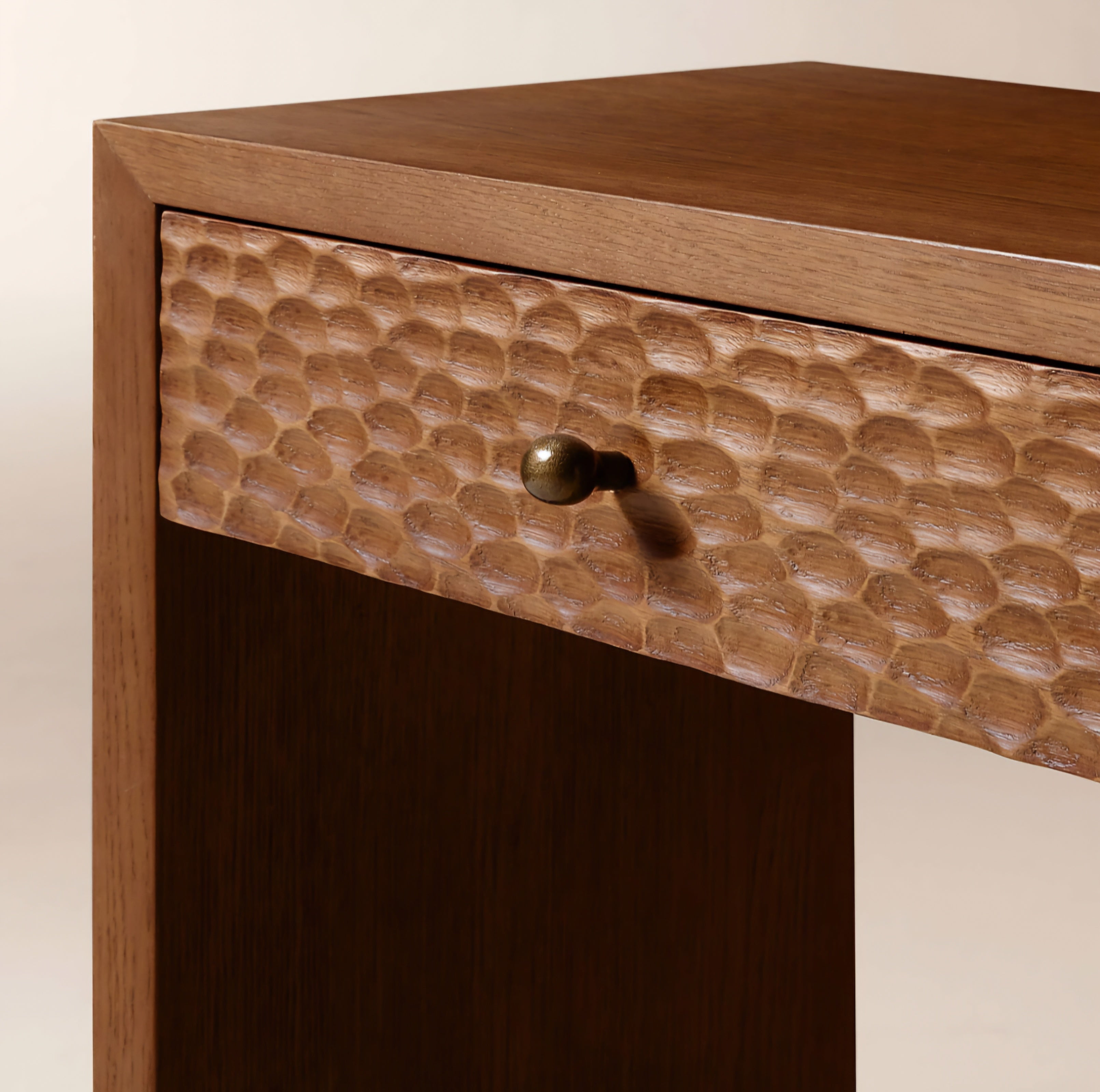 THE ONE × Hawk — Carved White Oak Console Table
