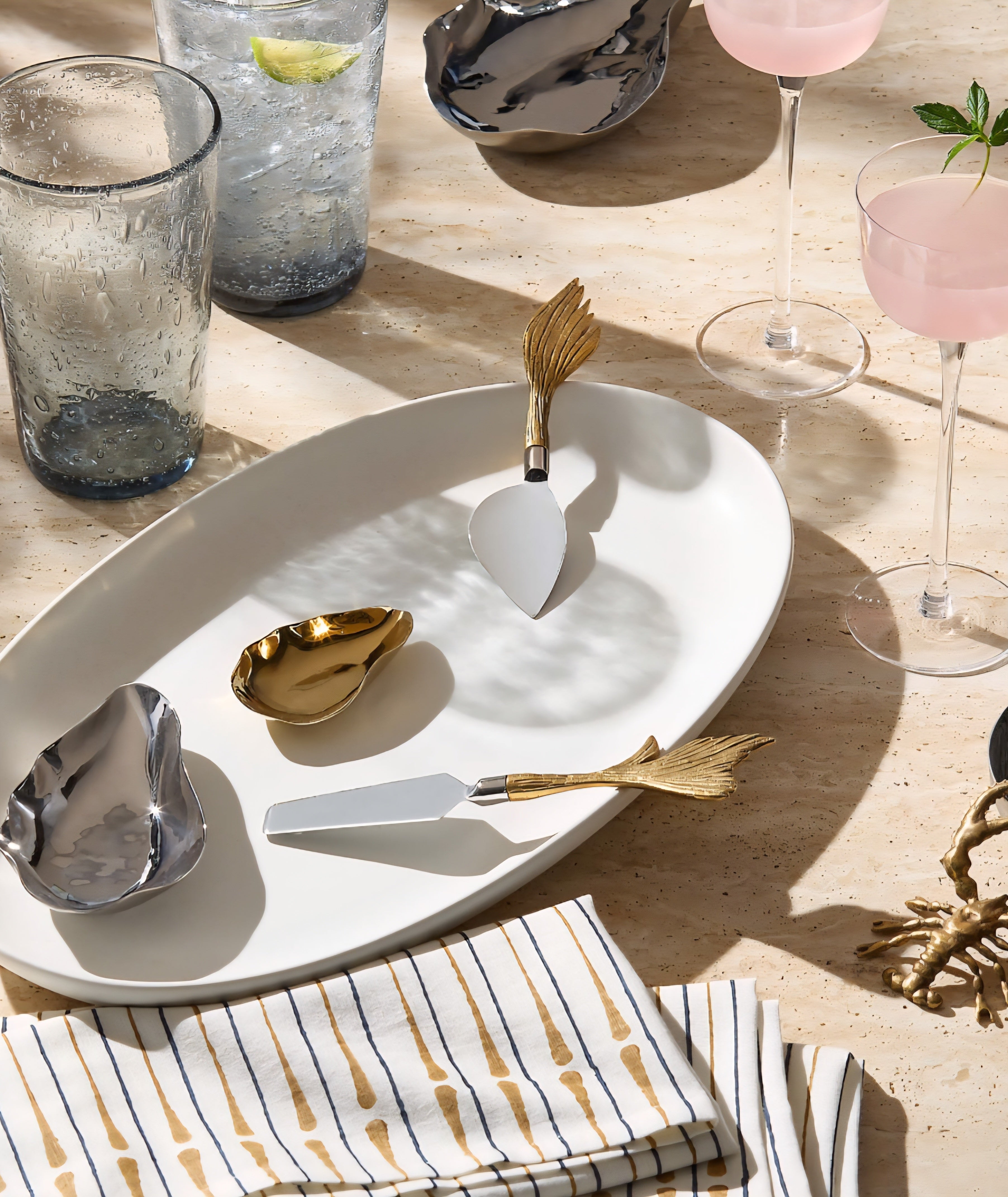 THE ONE × Oyster — Stainless Steel and Brass Pinch Bowl Set