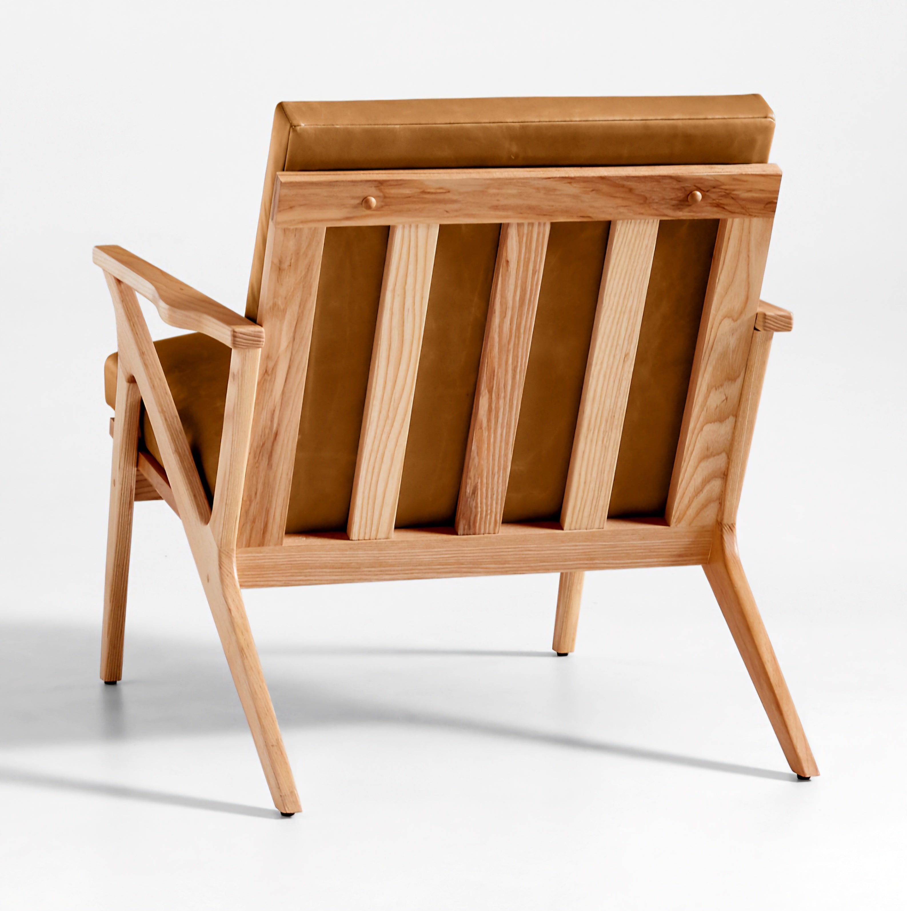 THE ONE × Cavett — Wood and Leather Accent Chair