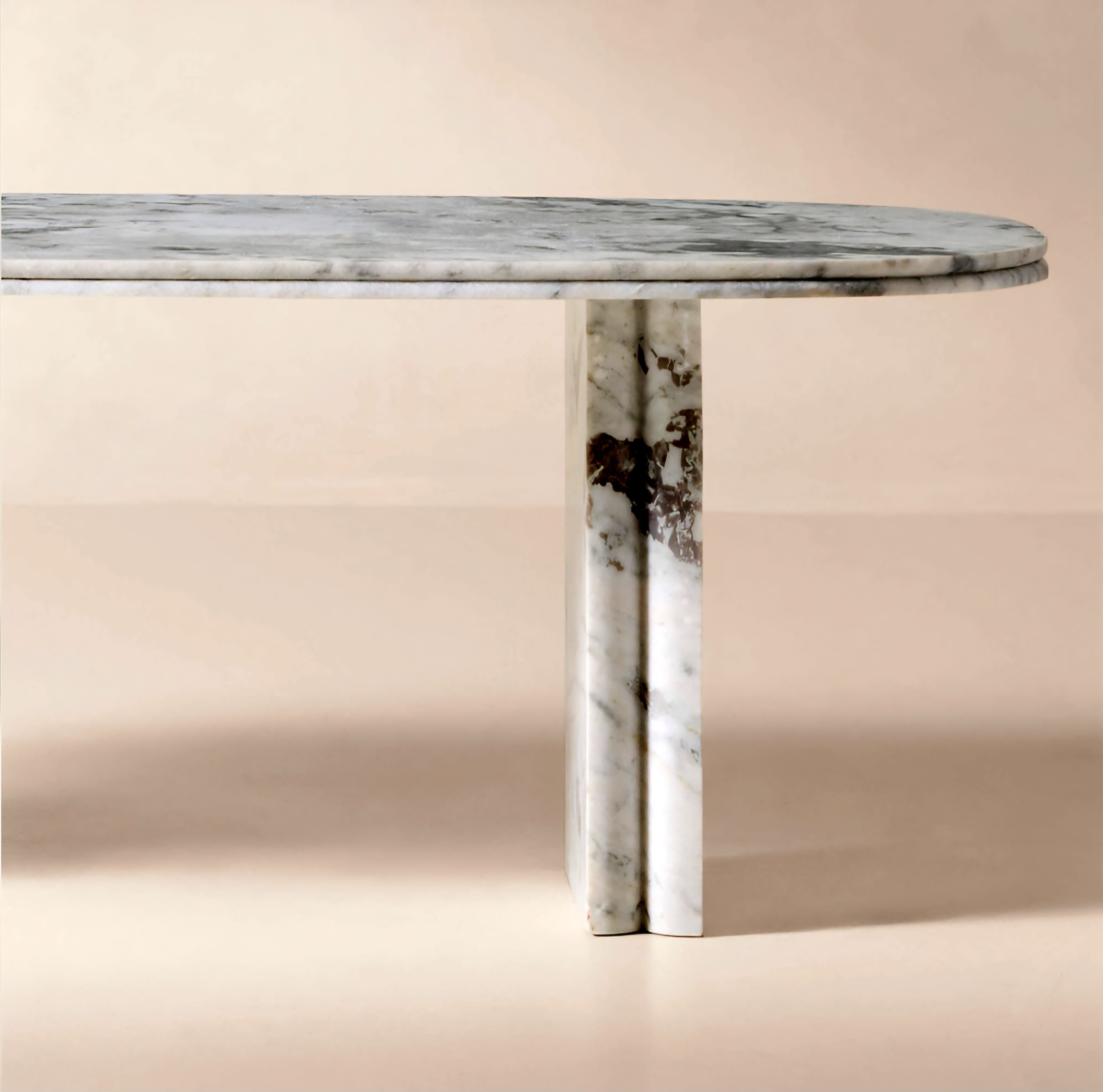 THE ONE × Vendome — Oval White Marble Dining Table