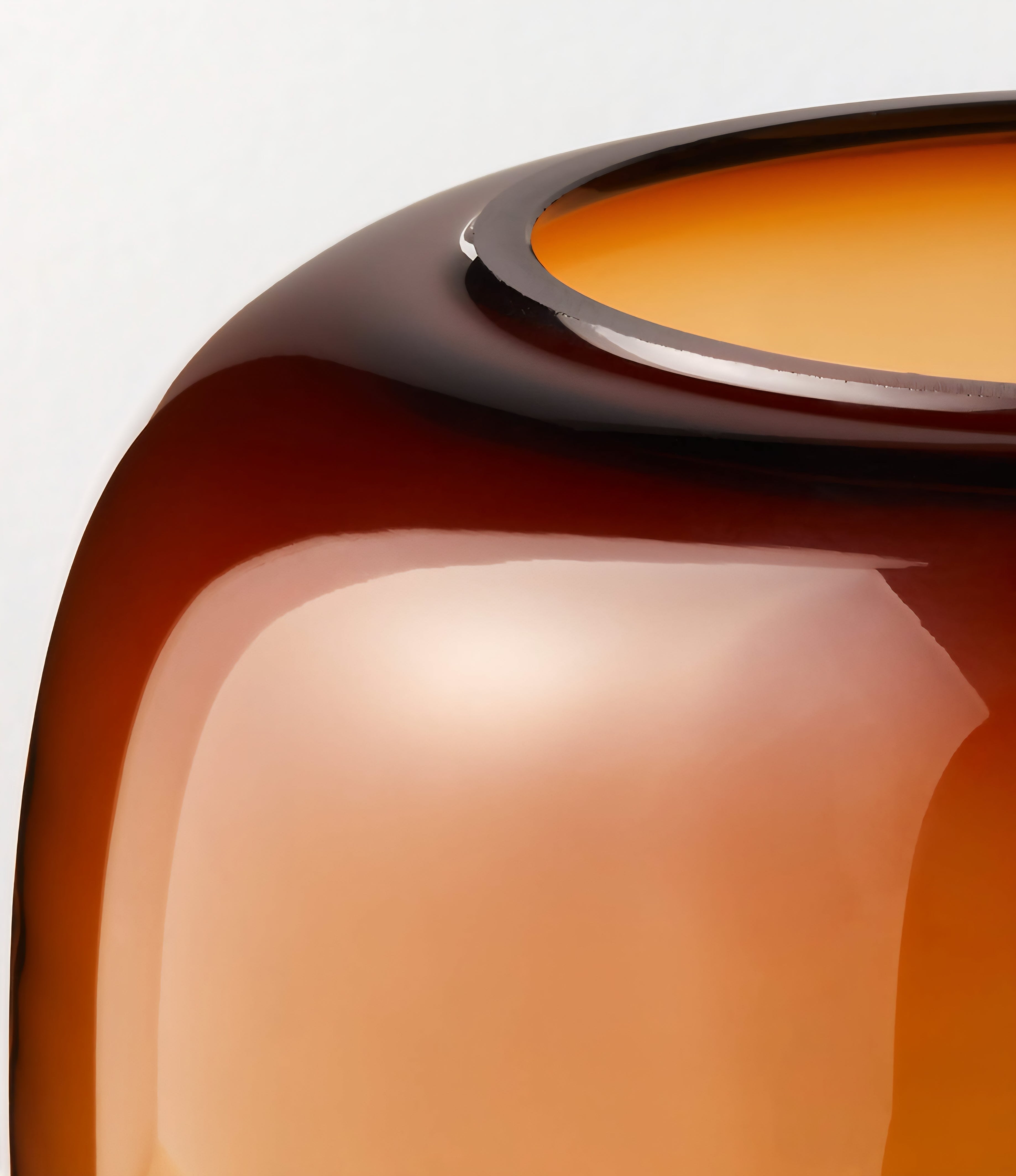 THE ONE × Coco — Round Smoked Amber Glass Hurricane Candle Holder