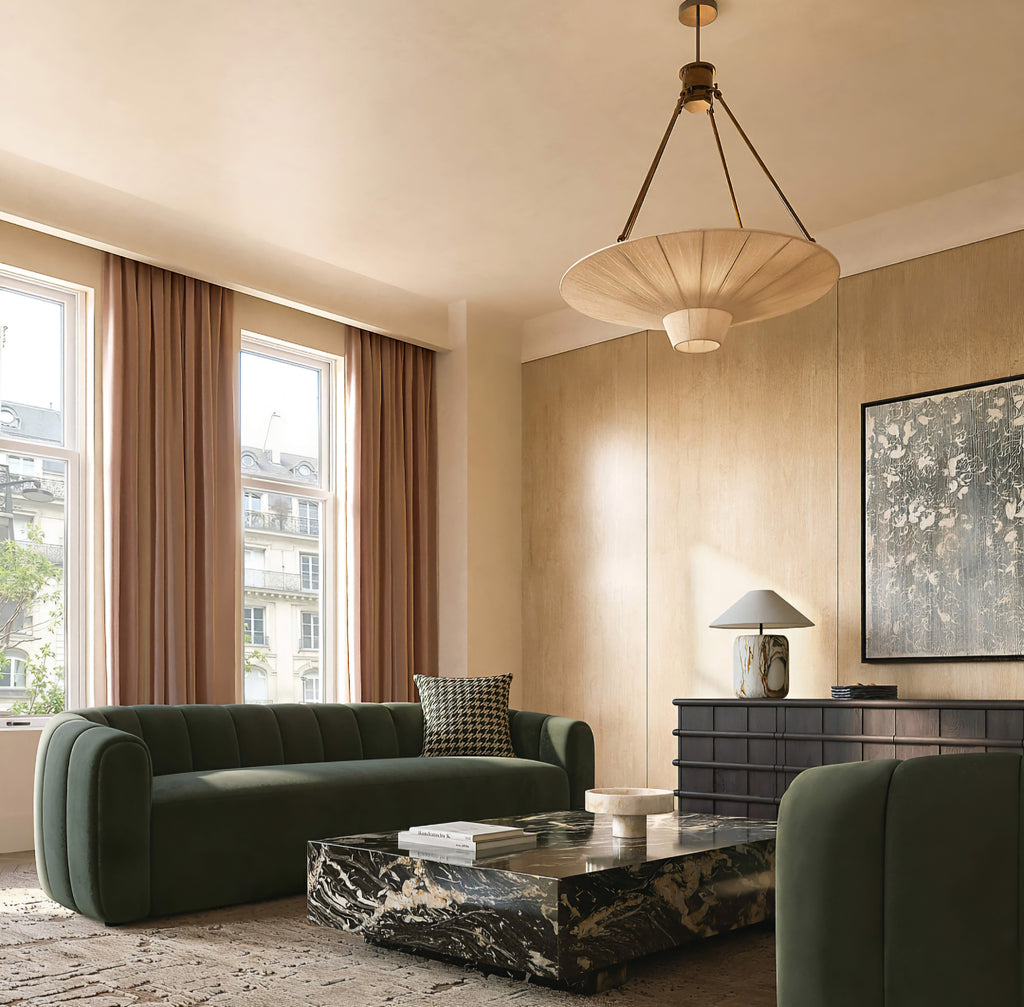 THE ONE × Fitz — Channeled White Boucle Loveseat