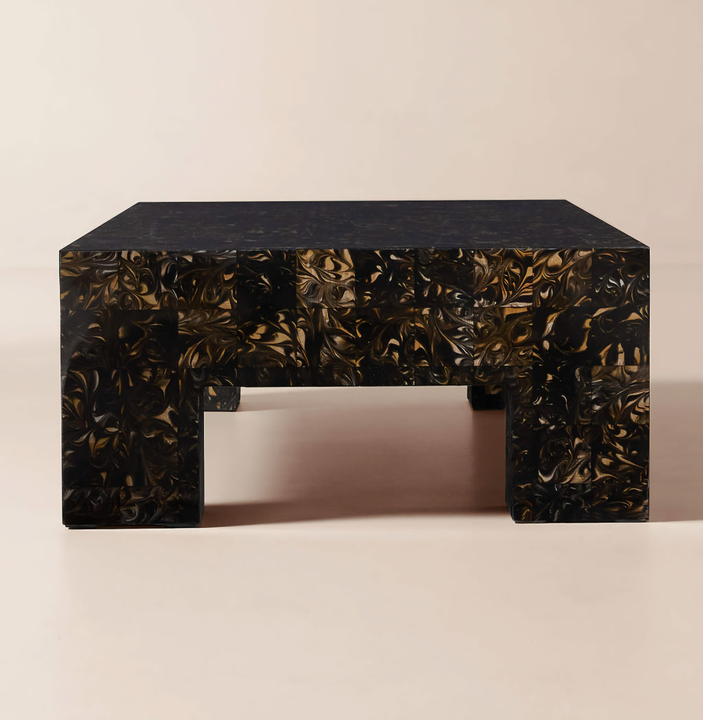 THE ONE × Scatola — Brown Burl Wood Coffee Table