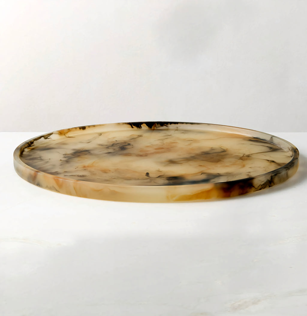 THE ONE × Faux Horn — Round Resin Decorative Tray