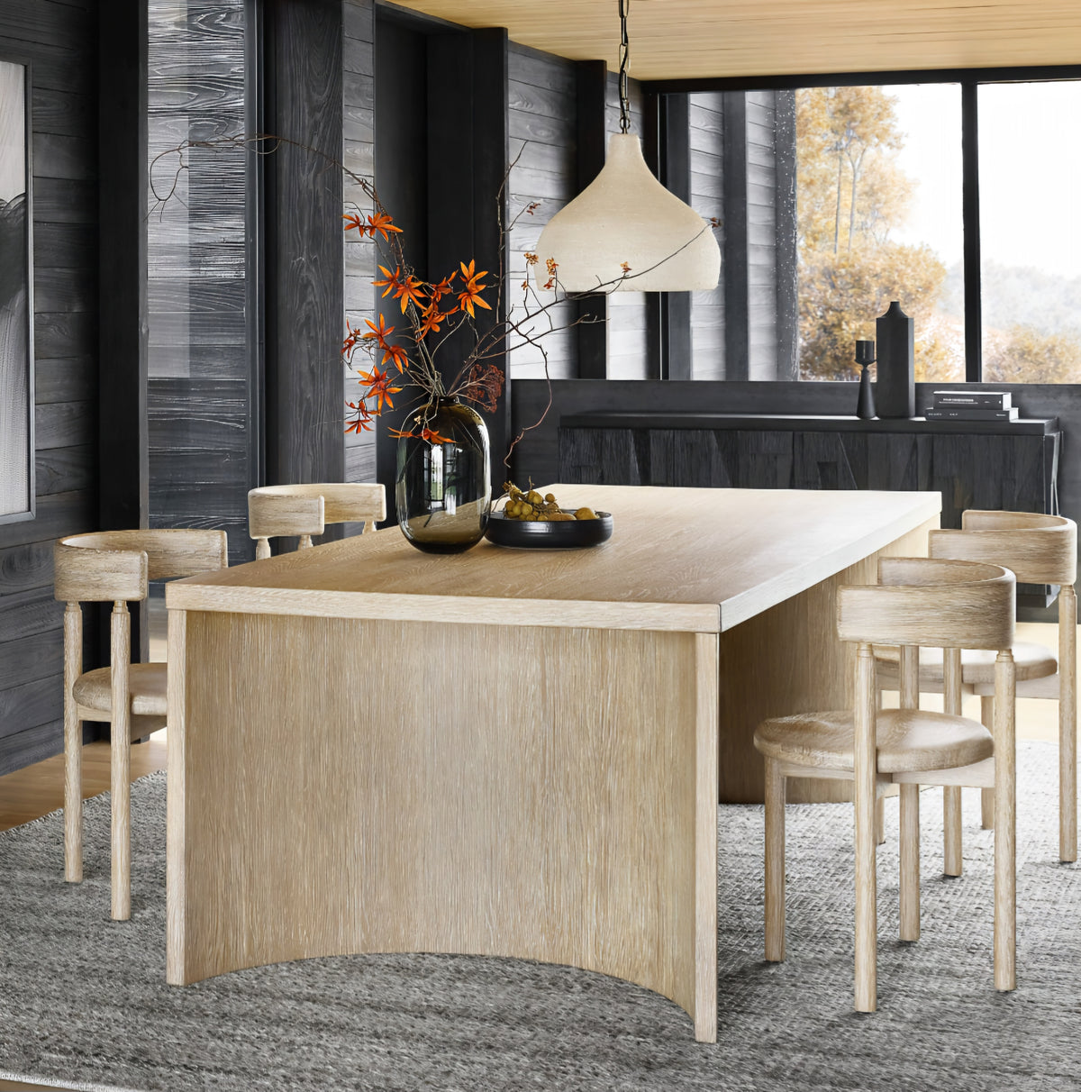 THE ONE × Virage — 96" geschwungener Esstisch aus Eiche