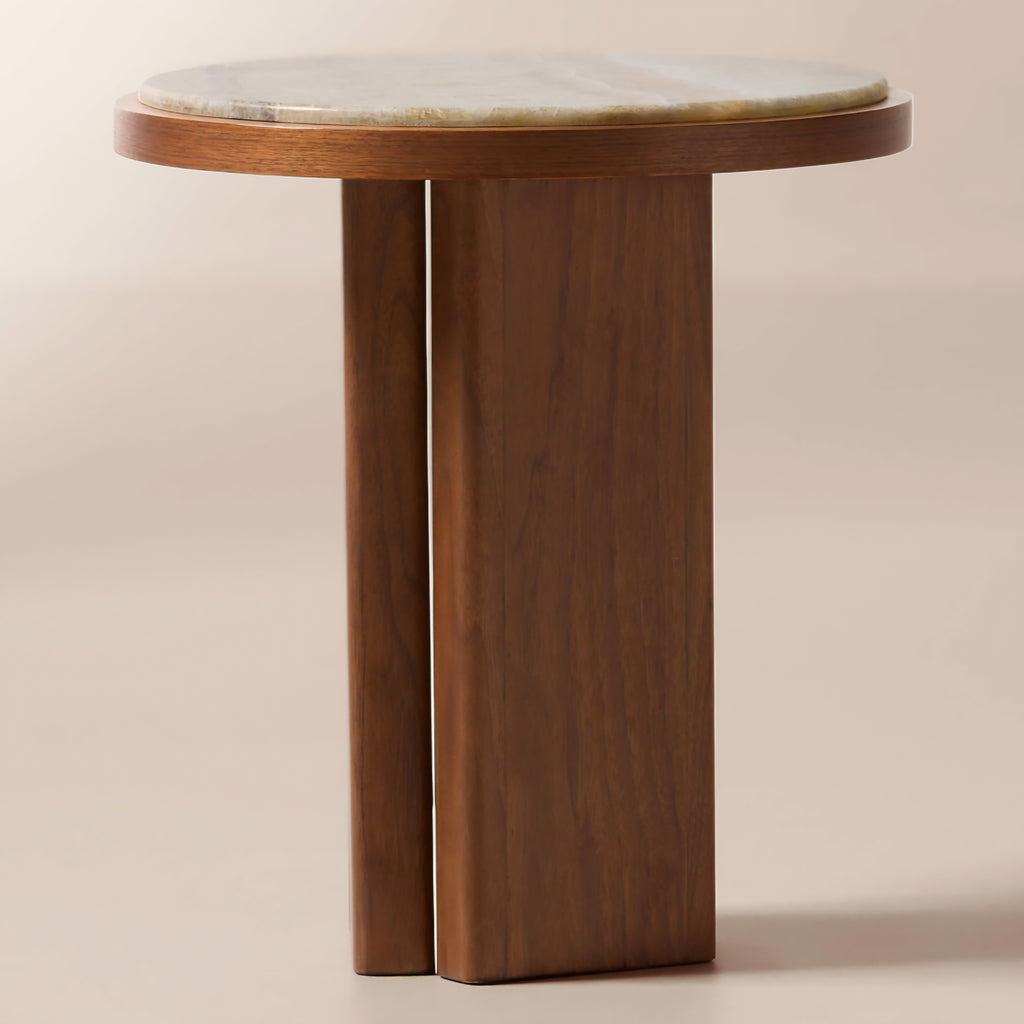 THE ONE × Rio — Onyx and Walnut Side Table