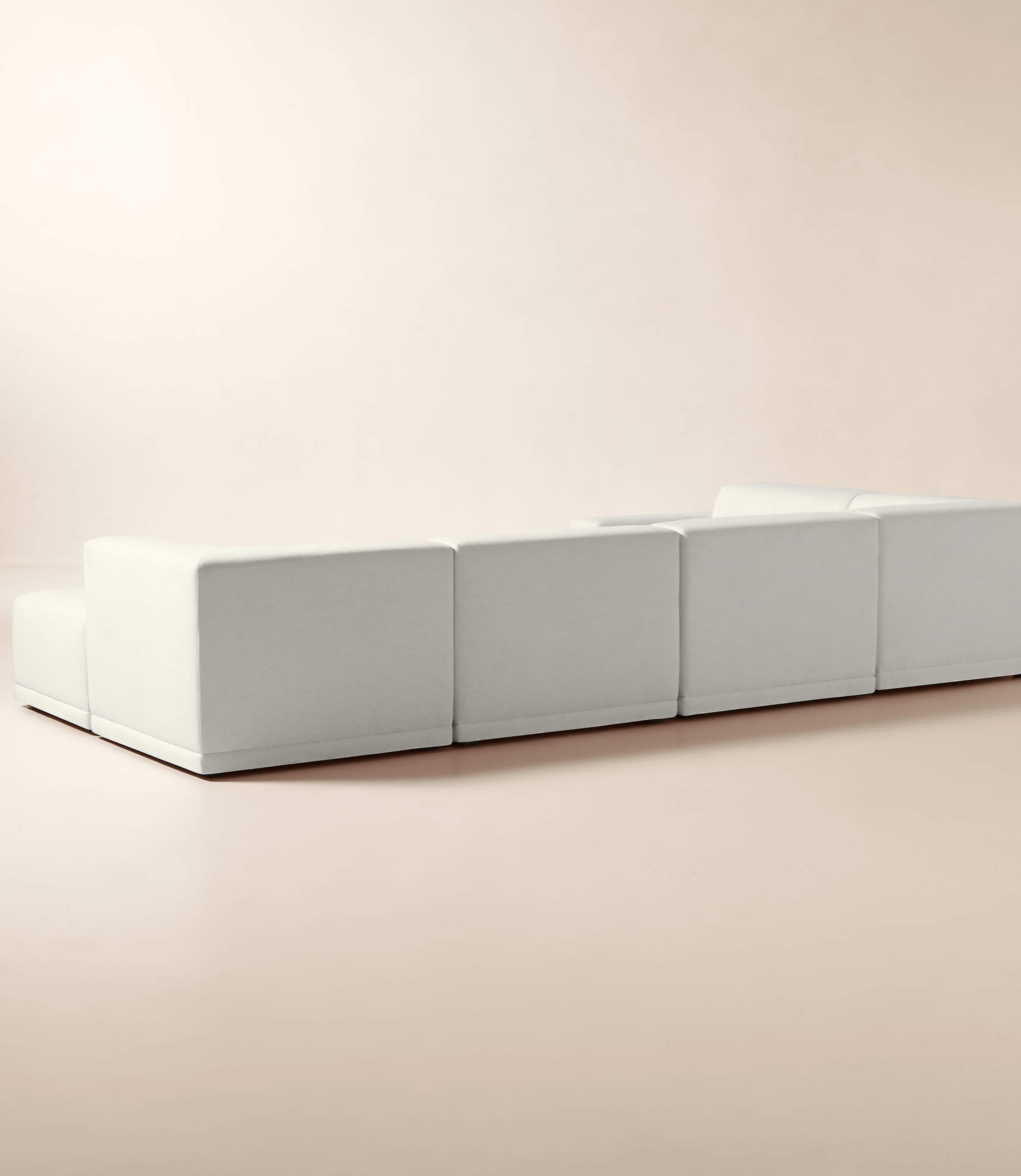 THE ONE × Faible — 6-Piece U-Shaped White Performance Linen Standard Depth Sectional Sofa with Right Arm