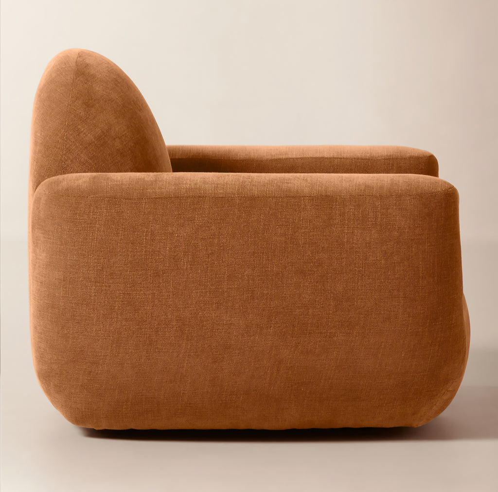 THE ONE × Aldine — Spice Brown Performance Chenille Accent Chair